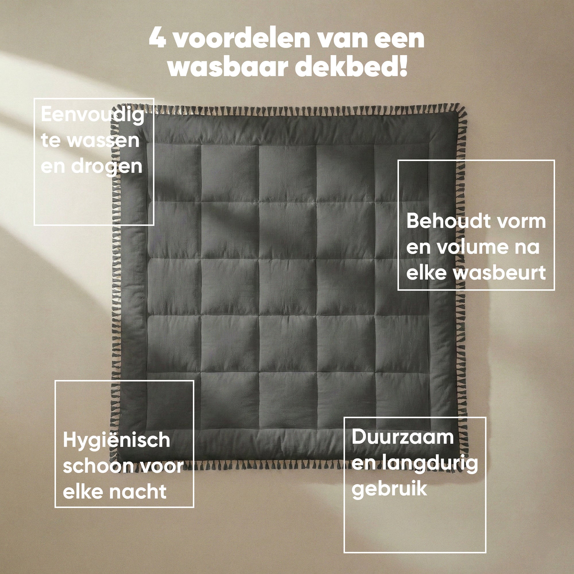 Valking® Dekbed Lace Trim - Ibiza Zwart - Voor het hele jaar