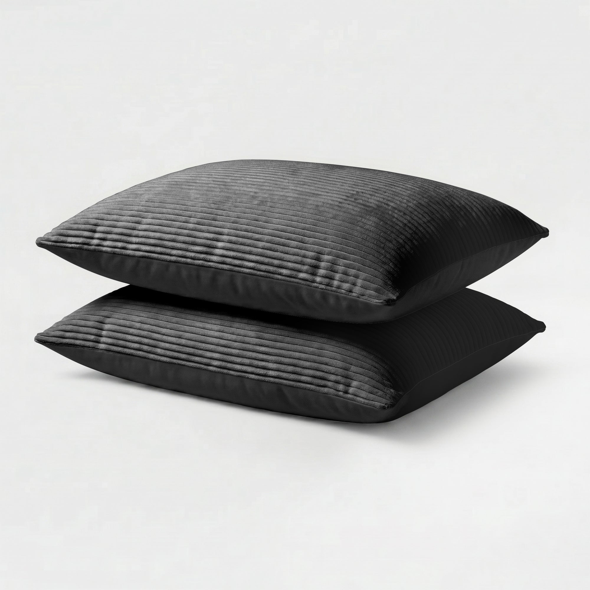 Valking® Kussenslopen Corduroy - Antraciet/ Zwart - Set van 2 stuks