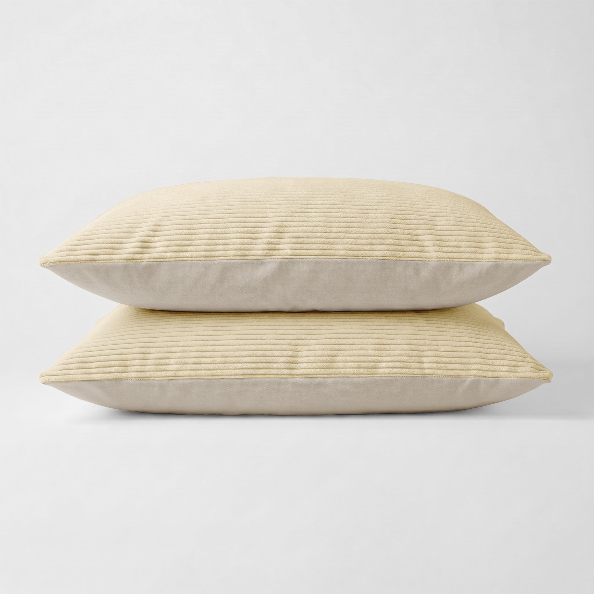 Valking® Kussenslopen Corduroy - Champagne/ Taupe - Set van 2 stuks