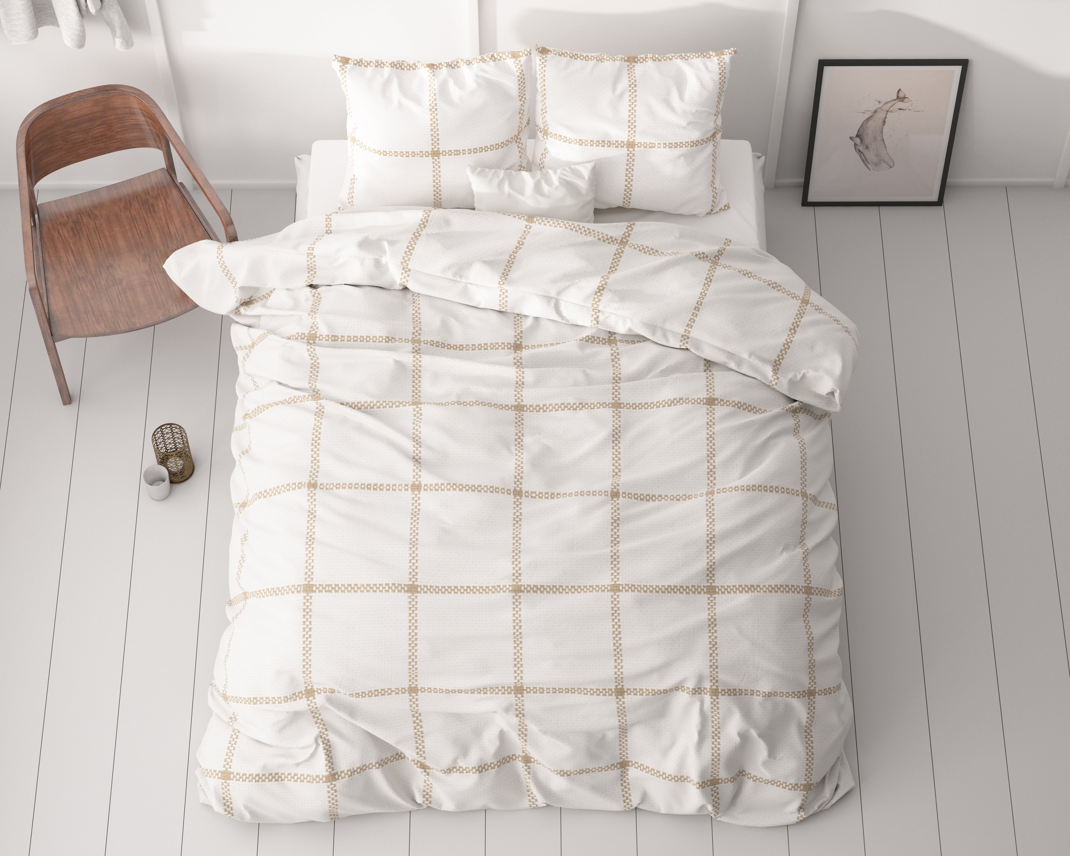 Vasco White Duvet Cover