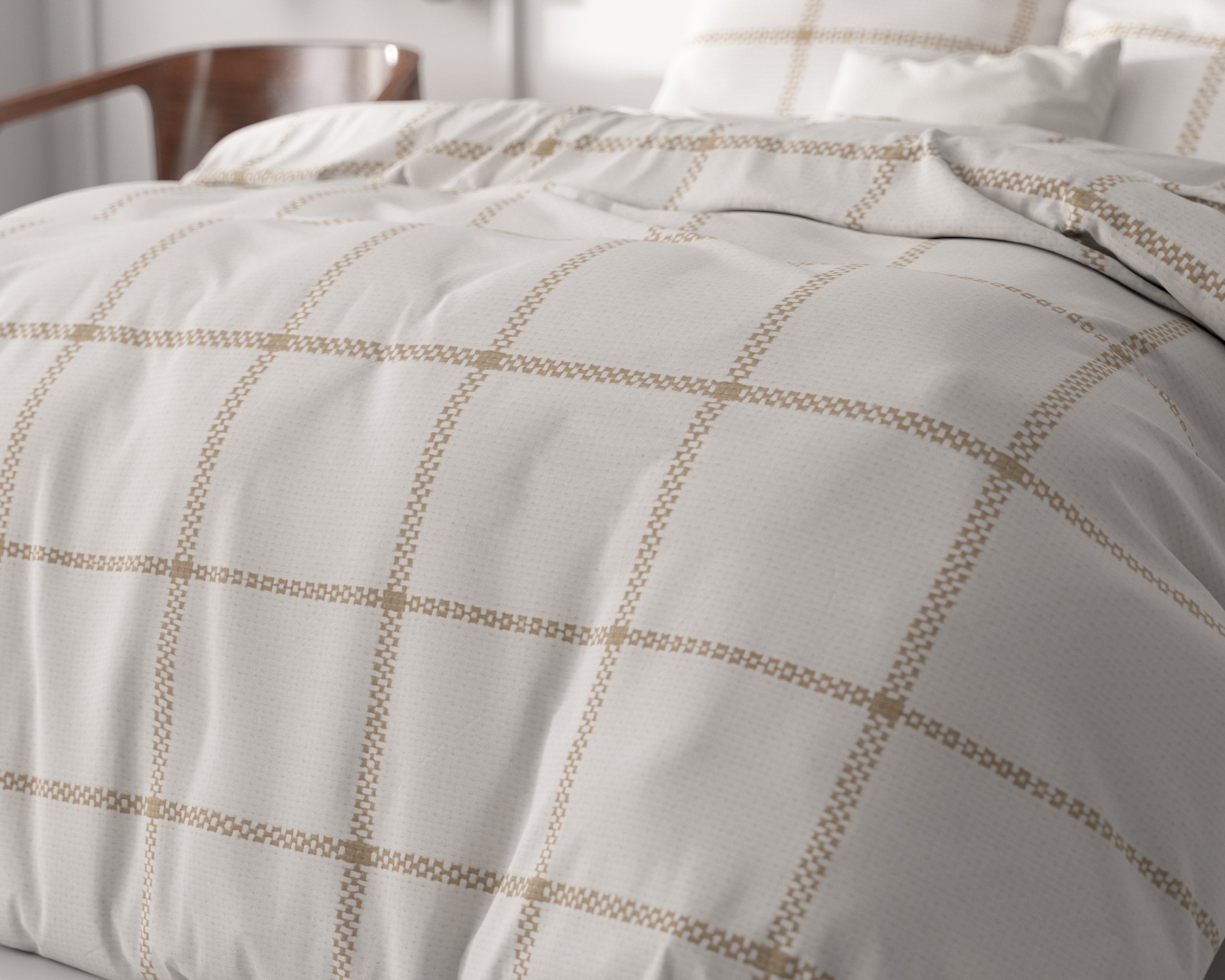 Vasco White Duvet Cover