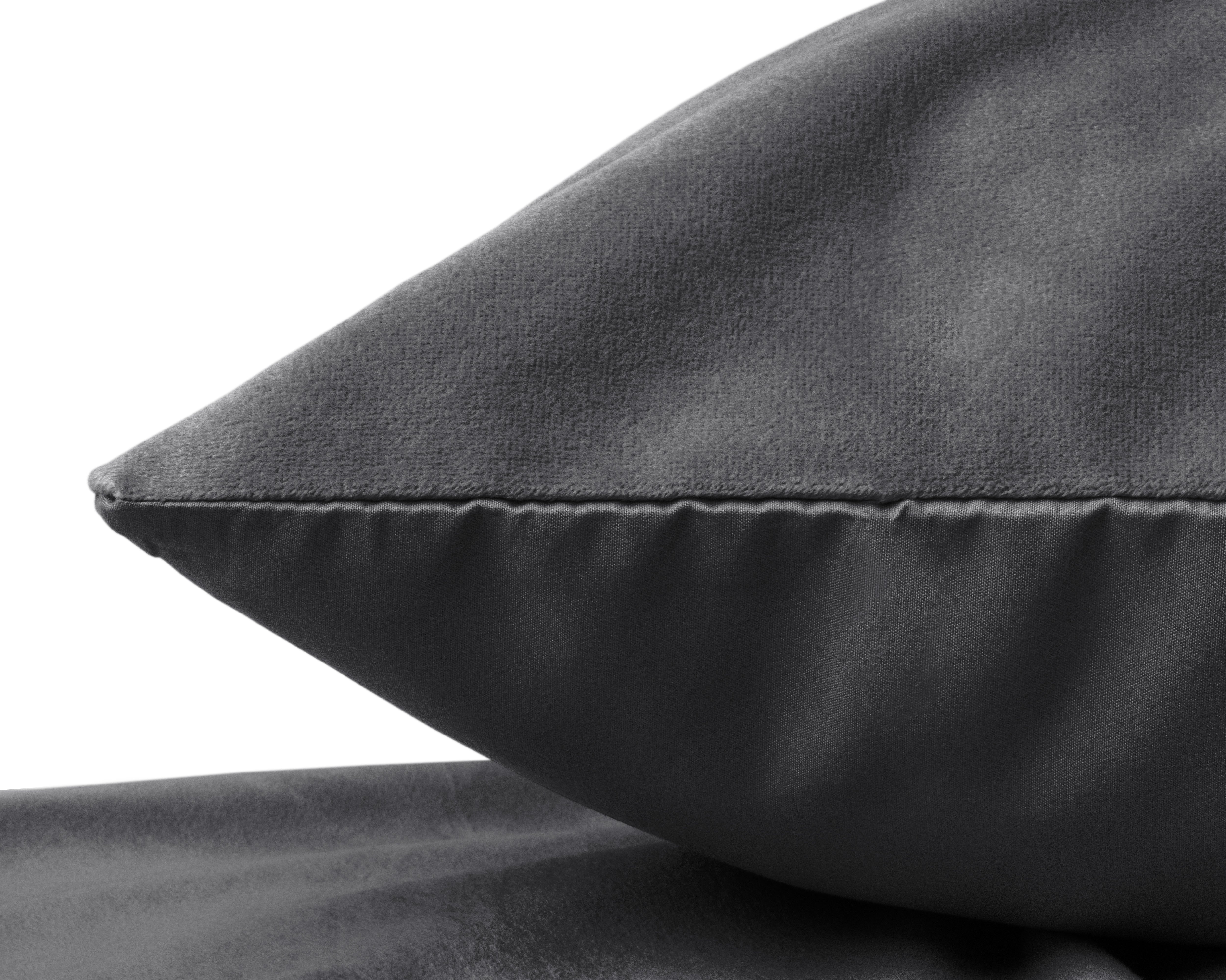 Velvet 2-in-1 pillowcases Anthracite 60 x 70 - Velvet soft - Velvet fabric - 2 pieces in 1 package