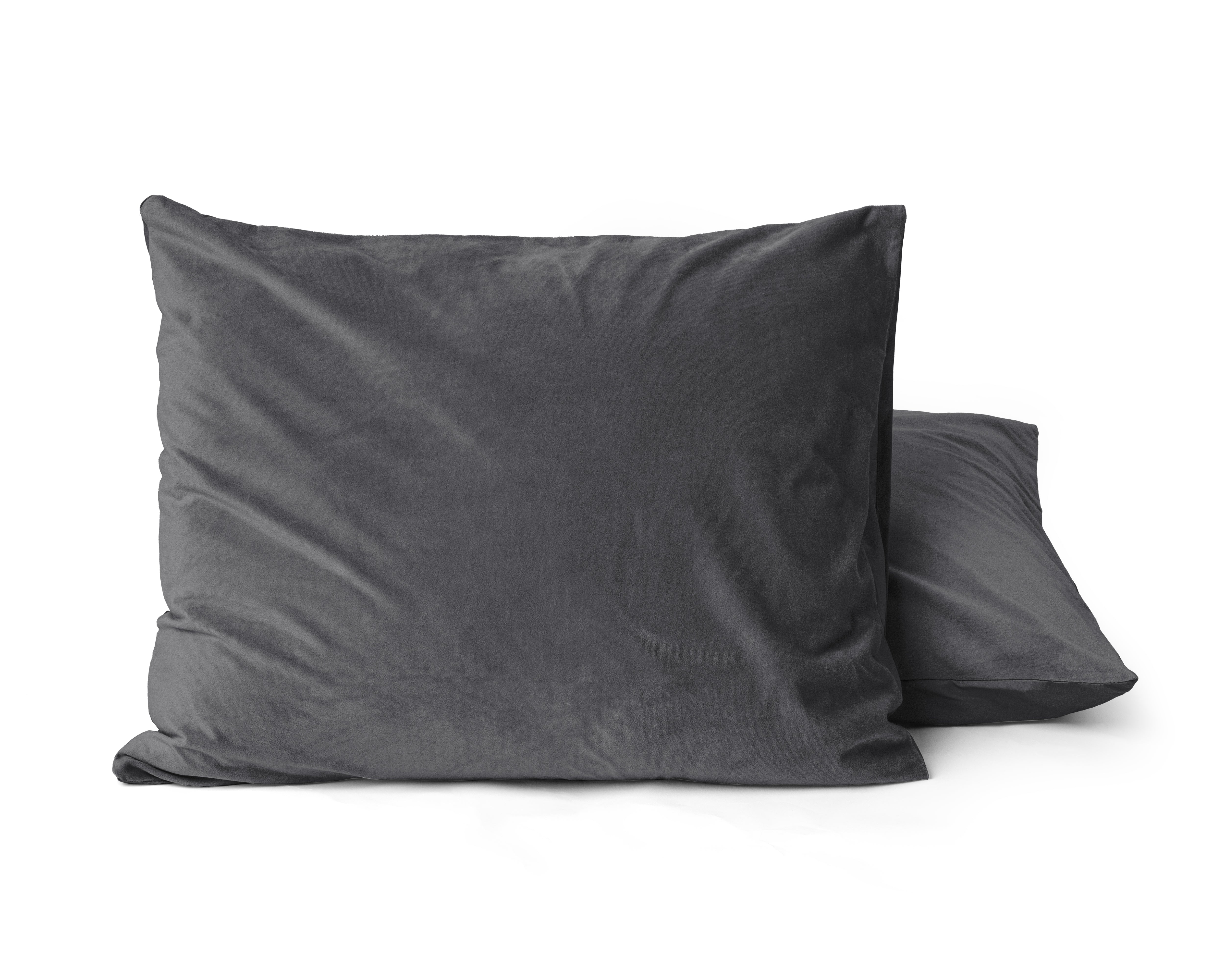 Velvet 2-in-1 pillowcases Anthracite 60 x 70 - Velvet soft - Velvet fabric - 2 pieces in 1 package