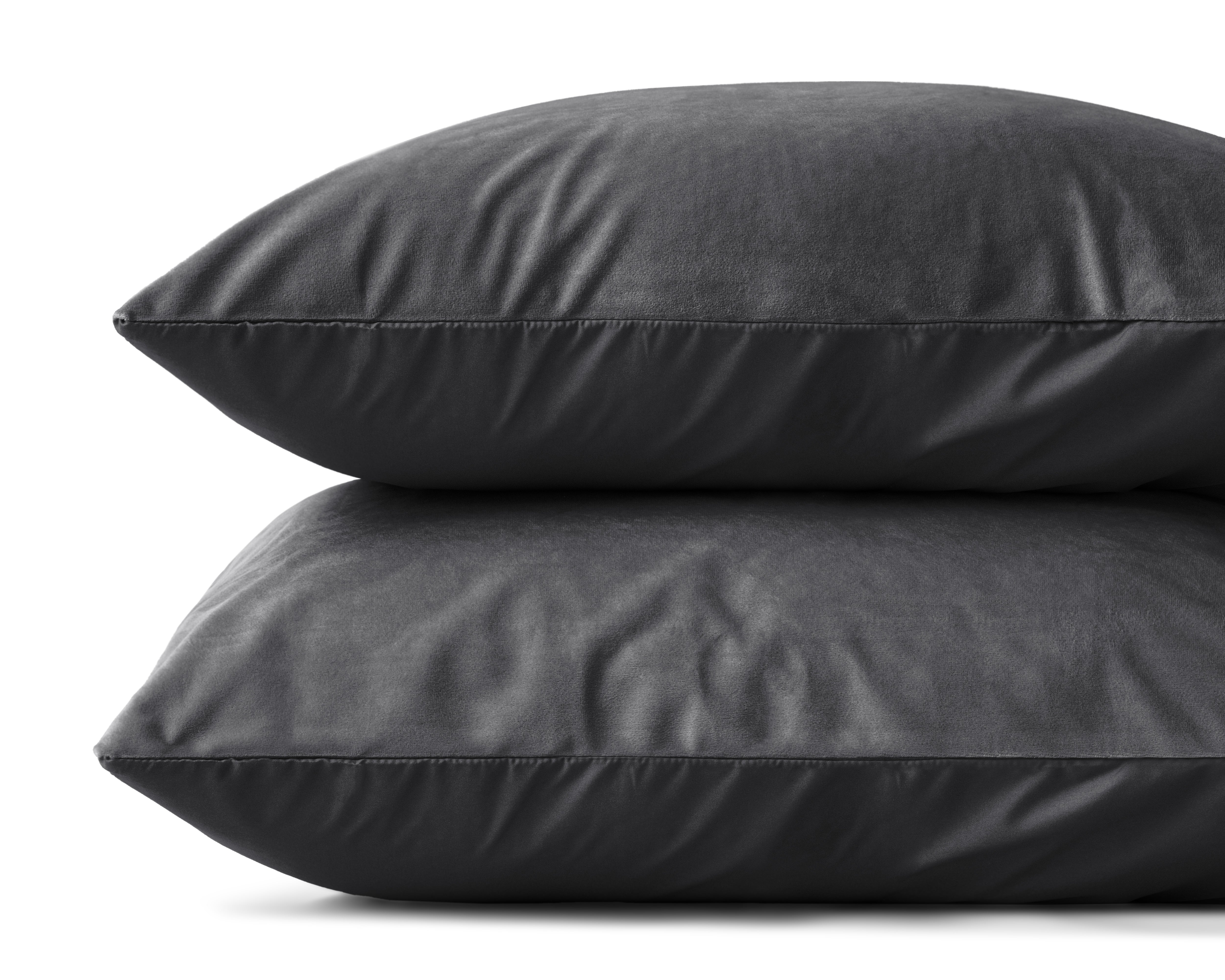 Velvet 2-in-1 pillowcases Anthracite 60 x 70 - Velvet soft - Velvet fabric - 2 pieces in 1 package