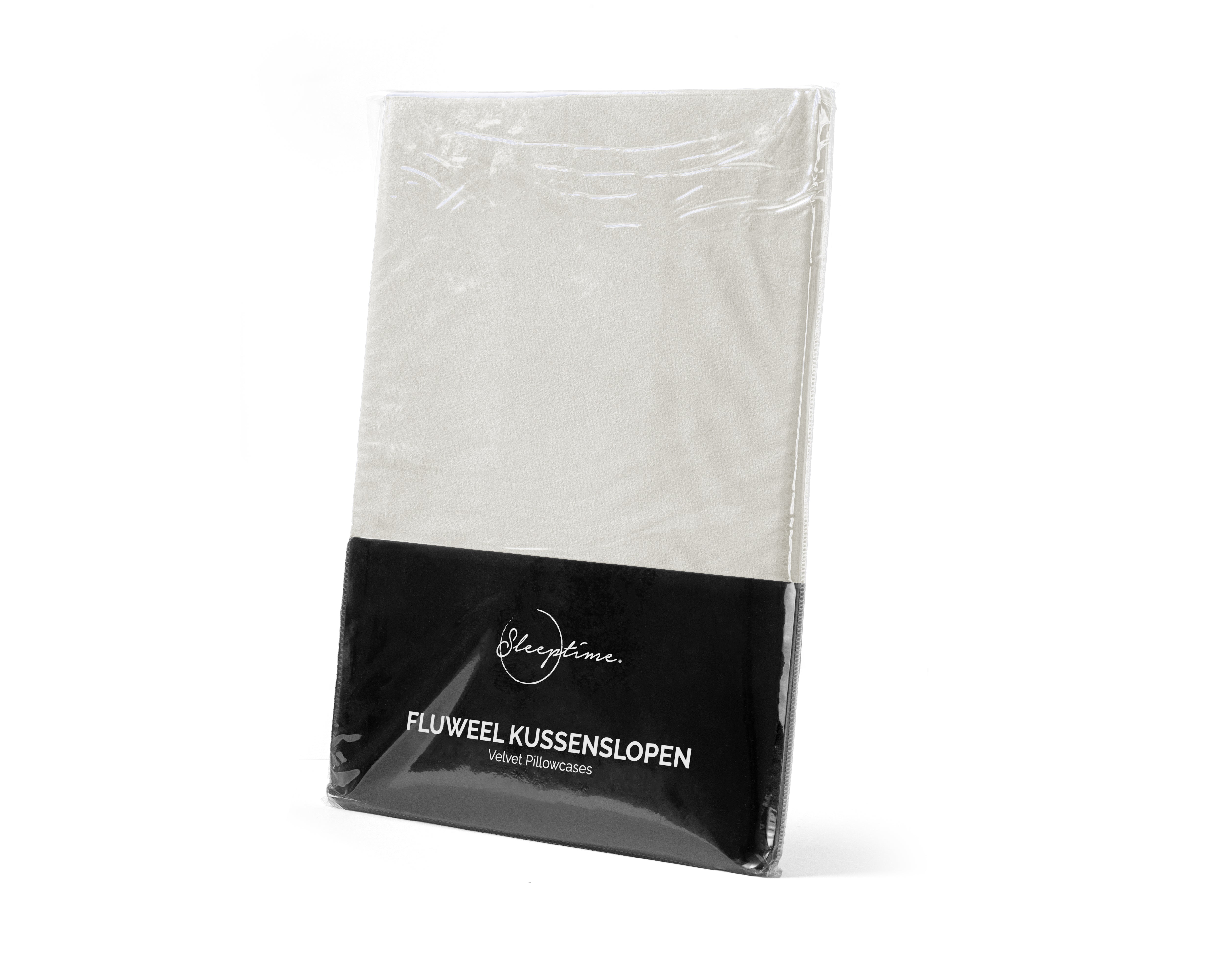 Velvet 2-in-1 pillowcases, cream, 60 x 70 cm, velvety soft, velvety fabric, 2 in 1 pack.