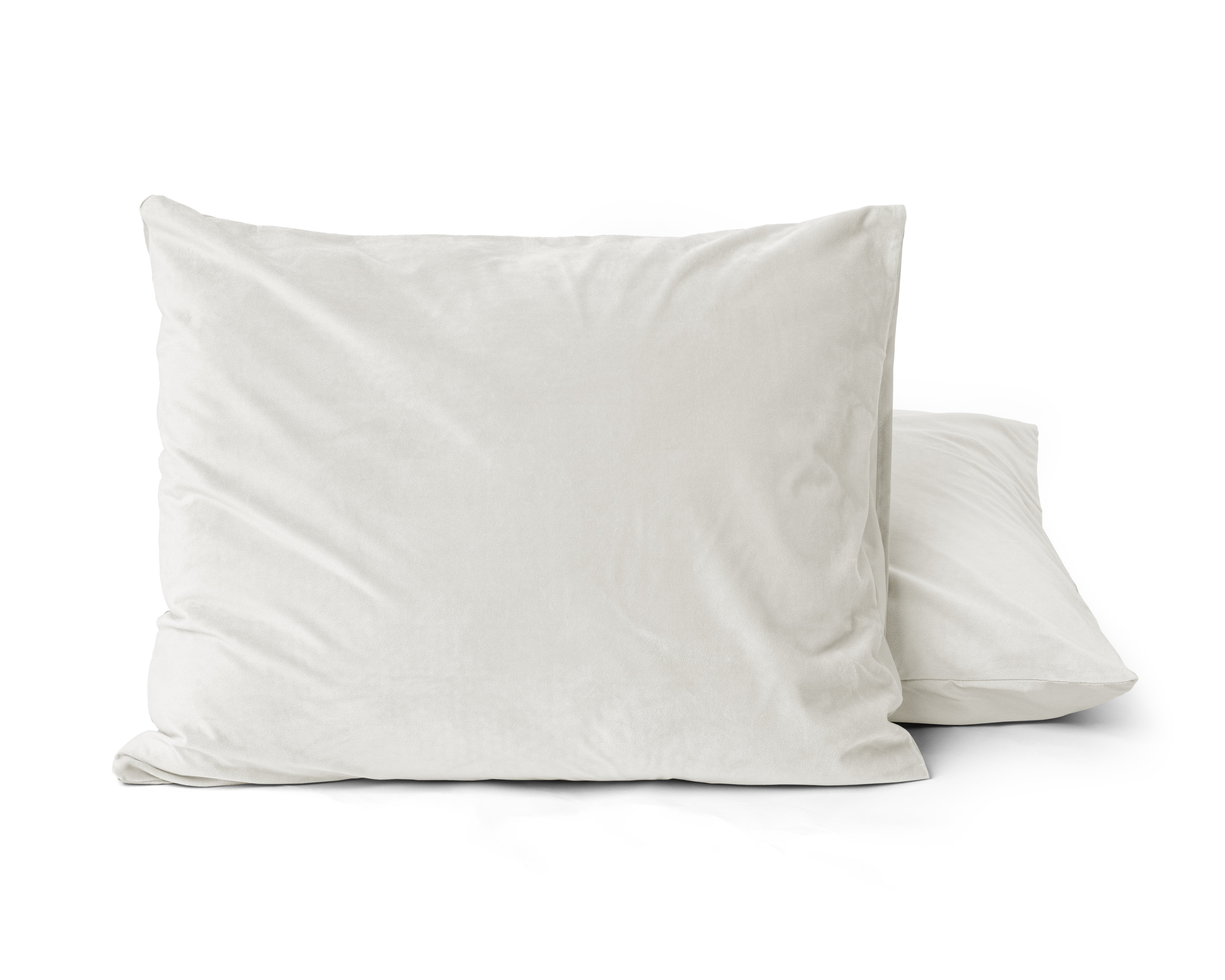 Velvet 2-in-1 pillowcases, cream, 60 x 70 cm, velvety soft, velvety fabric, 2 in 1 pack.