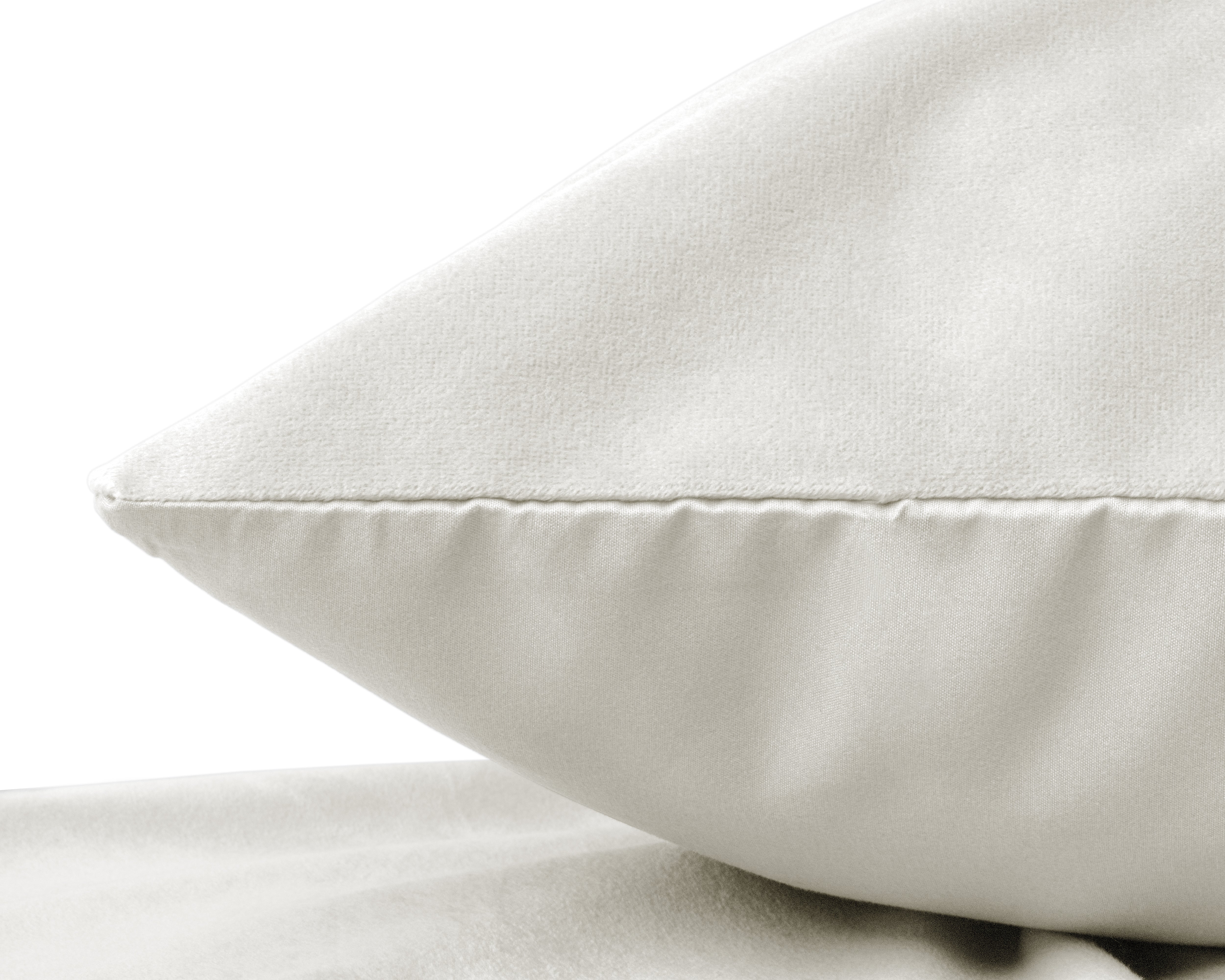 Velvet 2-in-1 pillowcases, cream, 60 x 70 cm, velvety soft, velvety fabric, 2 in 1 pack.