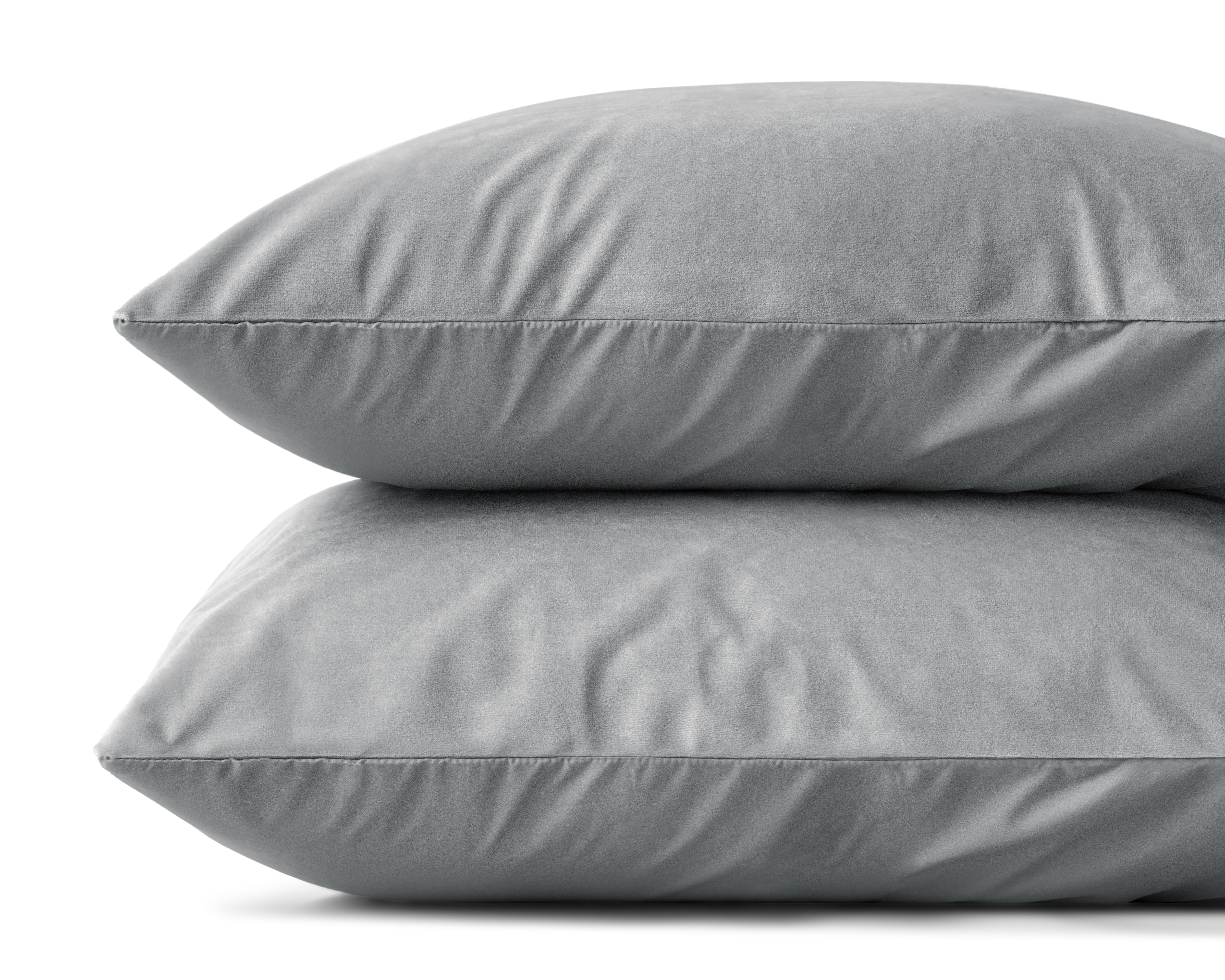 Velvet 2-in-1 pillowcases, Grey, 60 x 70 cm - Velvet soft - Velvet fabric - 2 pieces in 1 package