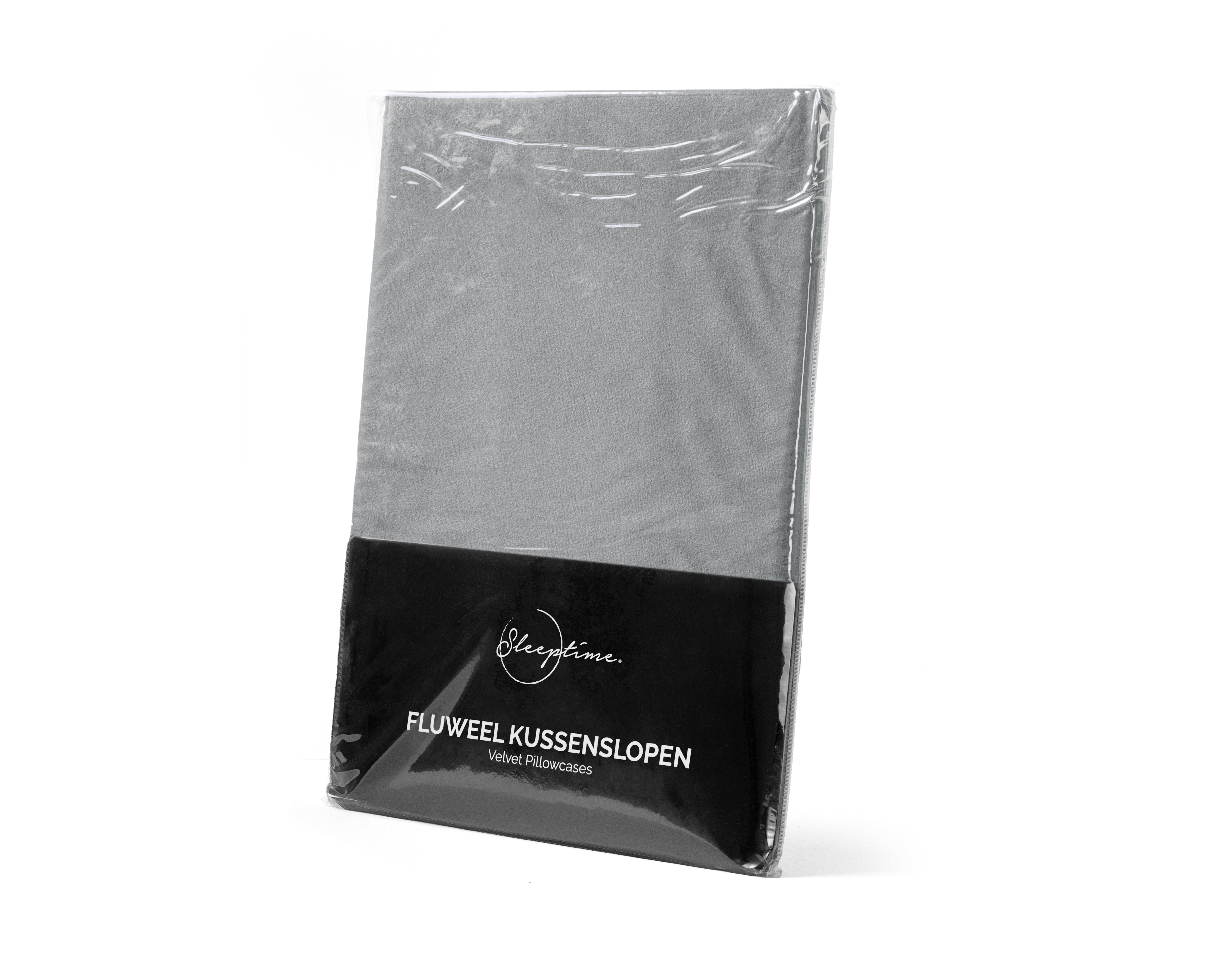 Velvet 2-in-1 pillowcases, Grey, 60 x 70 cm - Velvet soft - Velvet fabric - 2 pieces in 1 package