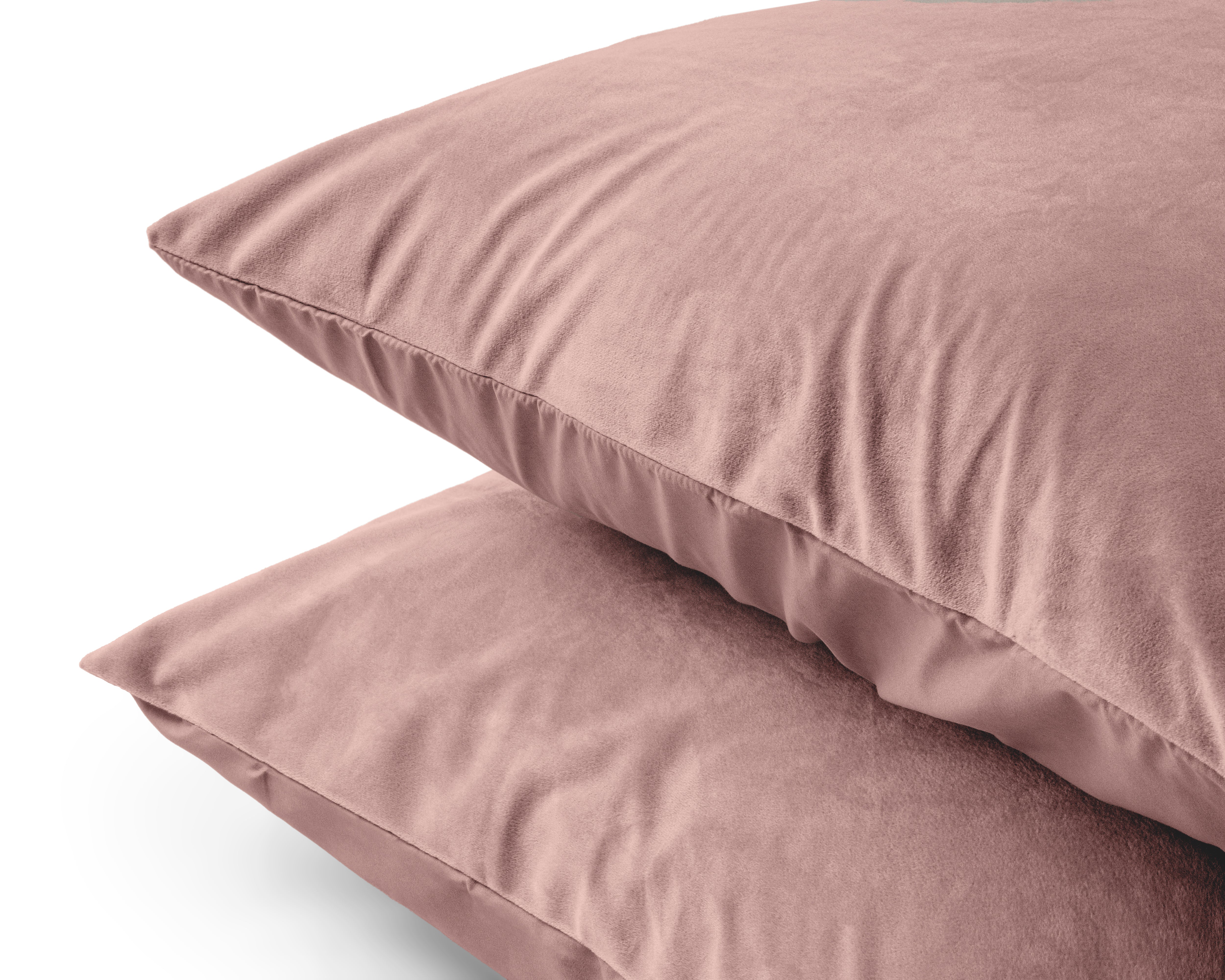 Velvet 2-in-1 pillowcases, Old Pink, 60 x 70 cm - Velvet soft - Velvet fabric - 2 pieces in 1 package