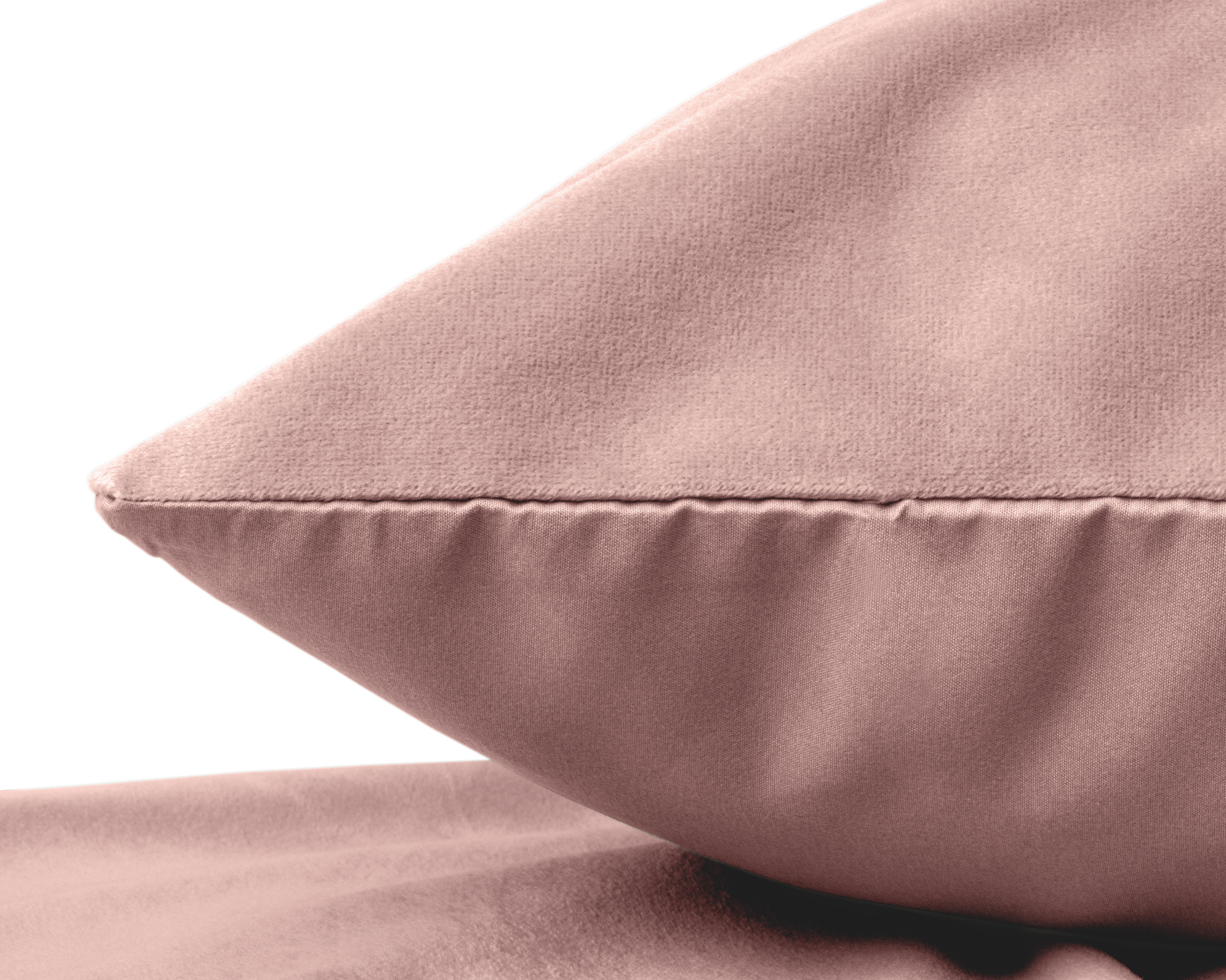 Velvet 2-in-1 pillowcases, Old Pink, 60 x 70 cm - Velvet soft - Velvet fabric - 2 pieces in 1 package