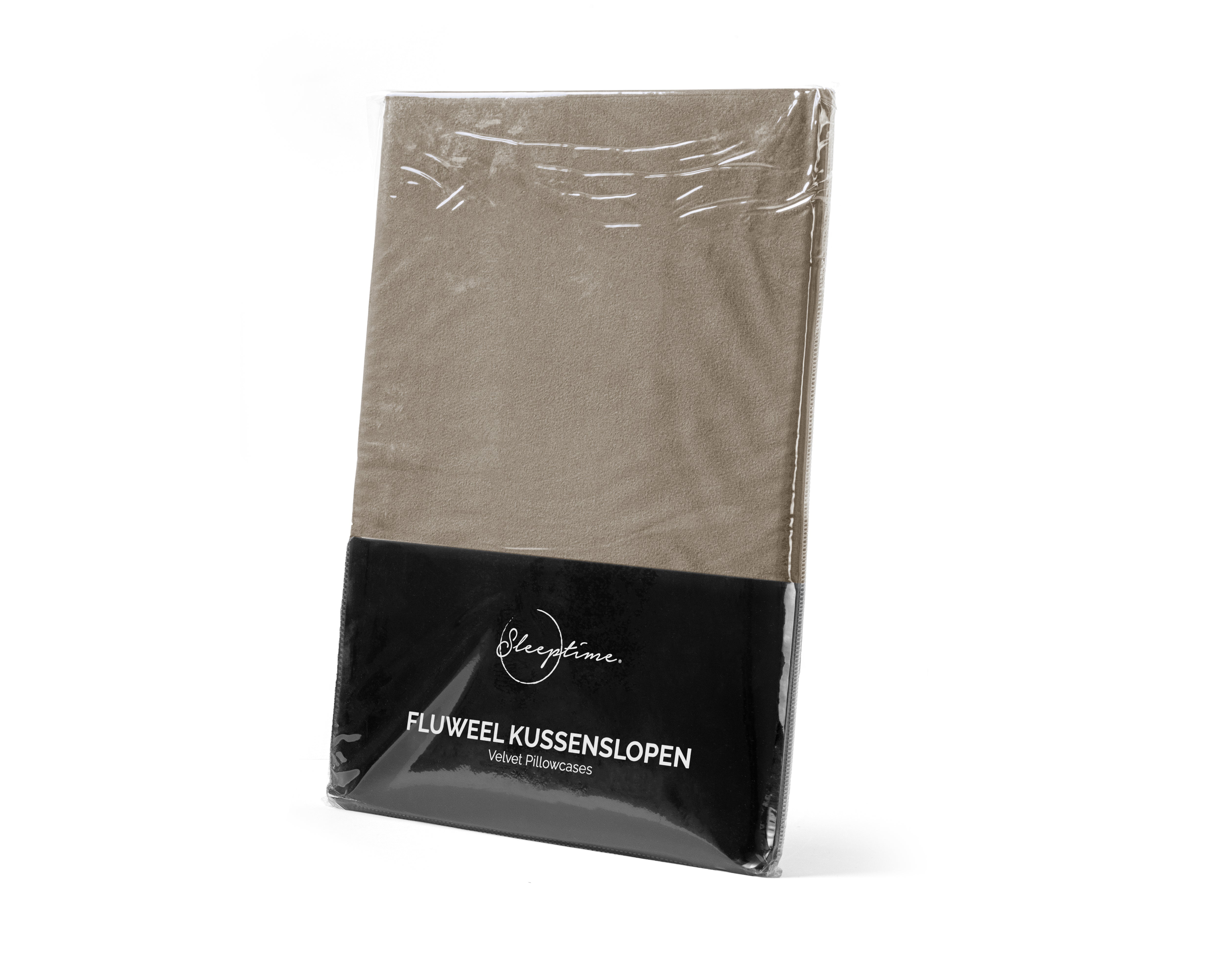 Velvet 2-in-1 pillowcases Taupe/Grey 60 x 70 cm - Velvet soft - Velvet fabric - 2 pieces in 1 package
