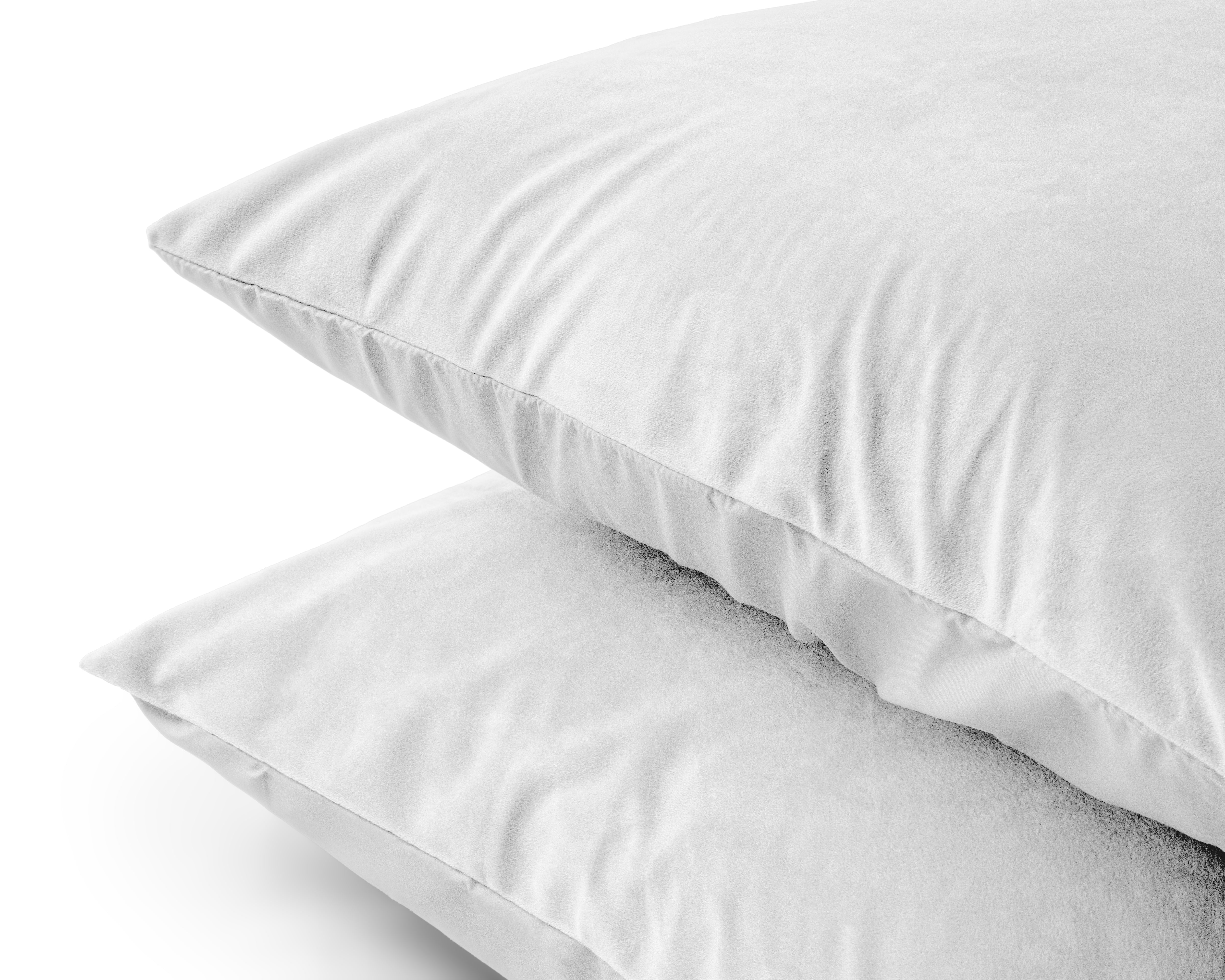 Velvet 2-in-1 pillowcases White 60 x 70 cm - Velvet soft - Velvet fabric - 2 pieces in 1 package