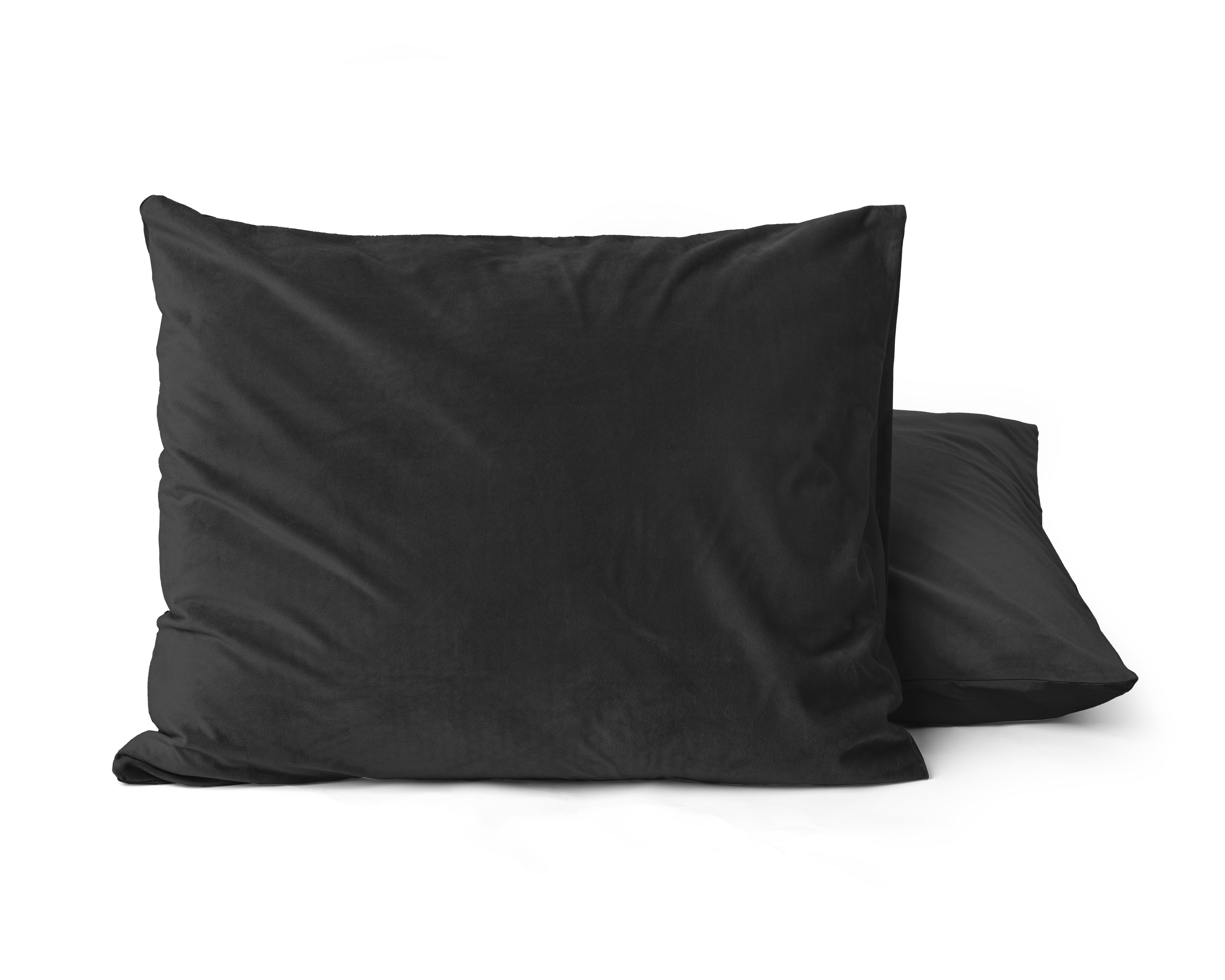 Velvet 2-in-1 pillowcases Black 60 x 70 cm - Velvet soft - Velvet fabric - 2 pieces in 1 package