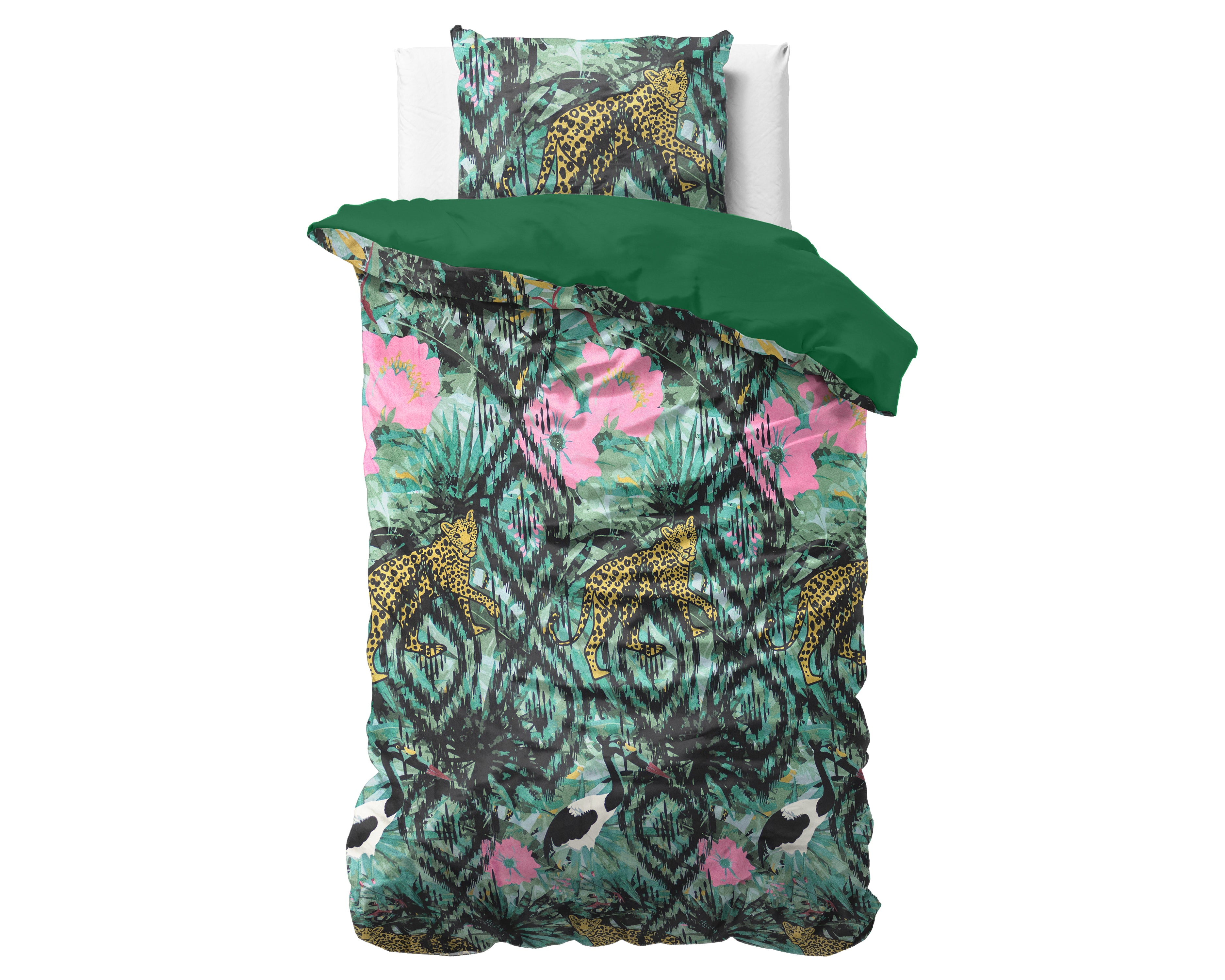 Velvet Botanical Forest Duvet Cover Green - Unique Design - Soft Velvet - Luxurious Feeling