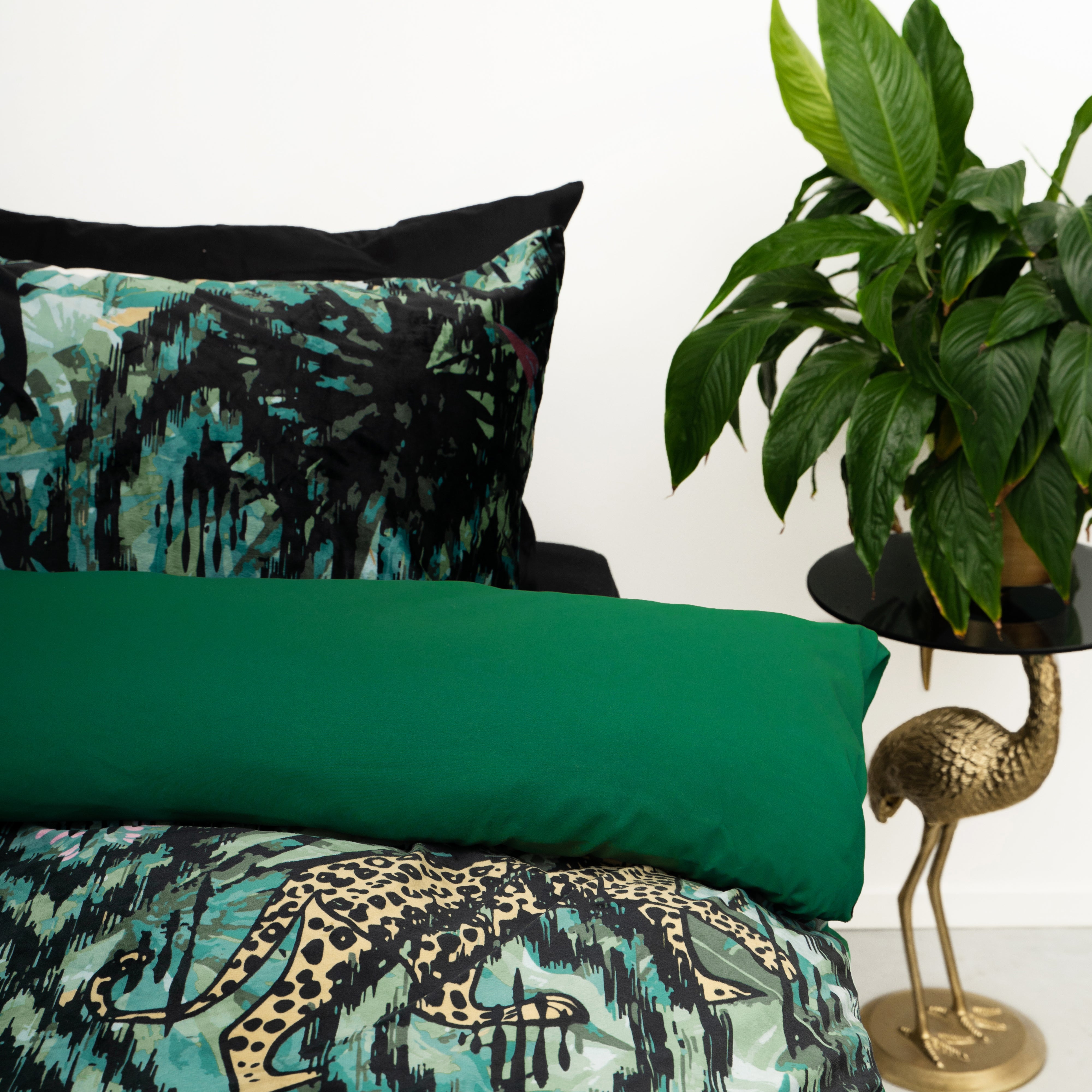 Velvet Botanical Forest Duvet Cover Green - Unique Design - Soft Velvet - Luxurious Feeling