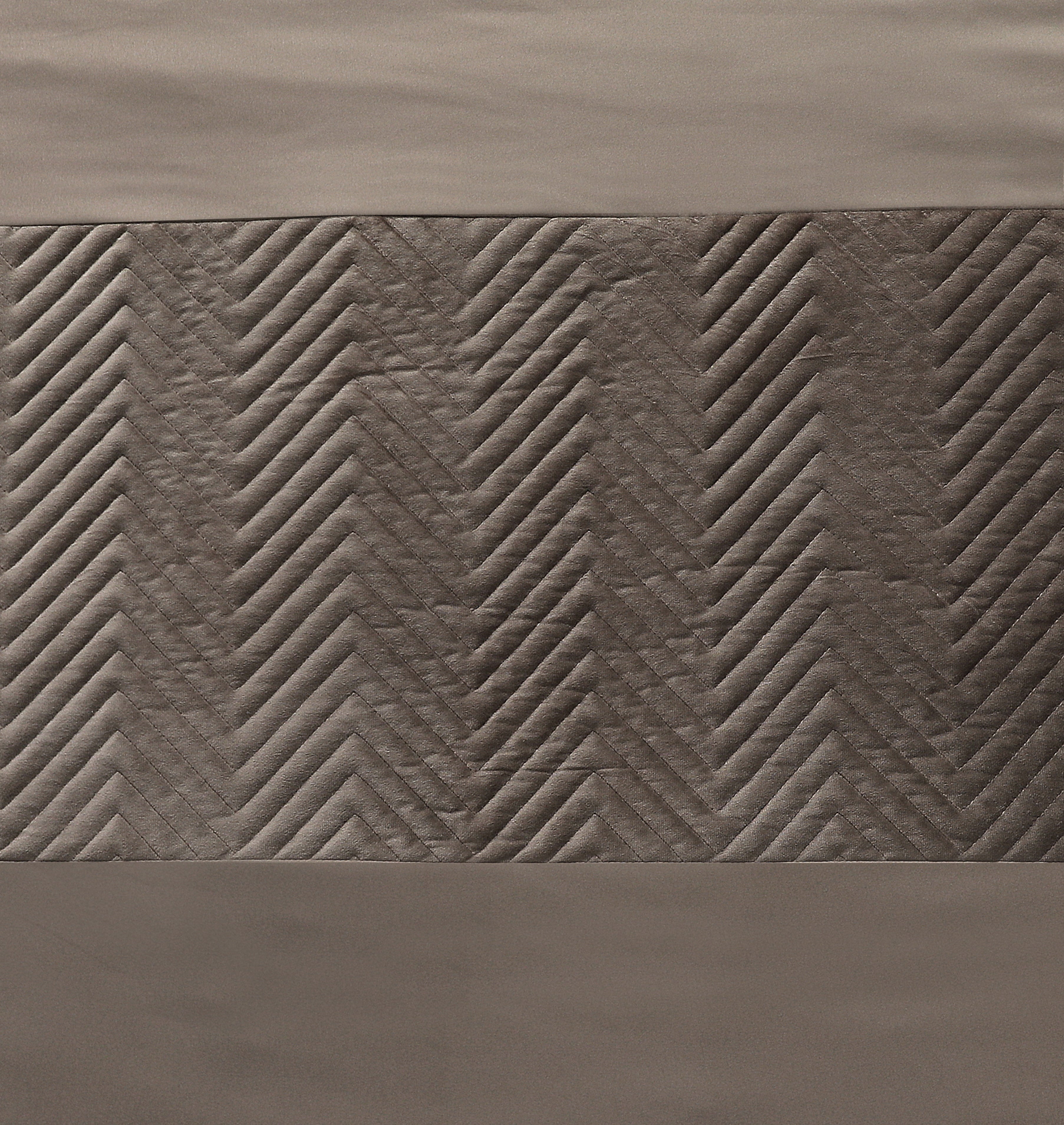 Velvet Crossline Taupe Duvet Cover - Luxurious velvet band - Velvet soft - Square stitched