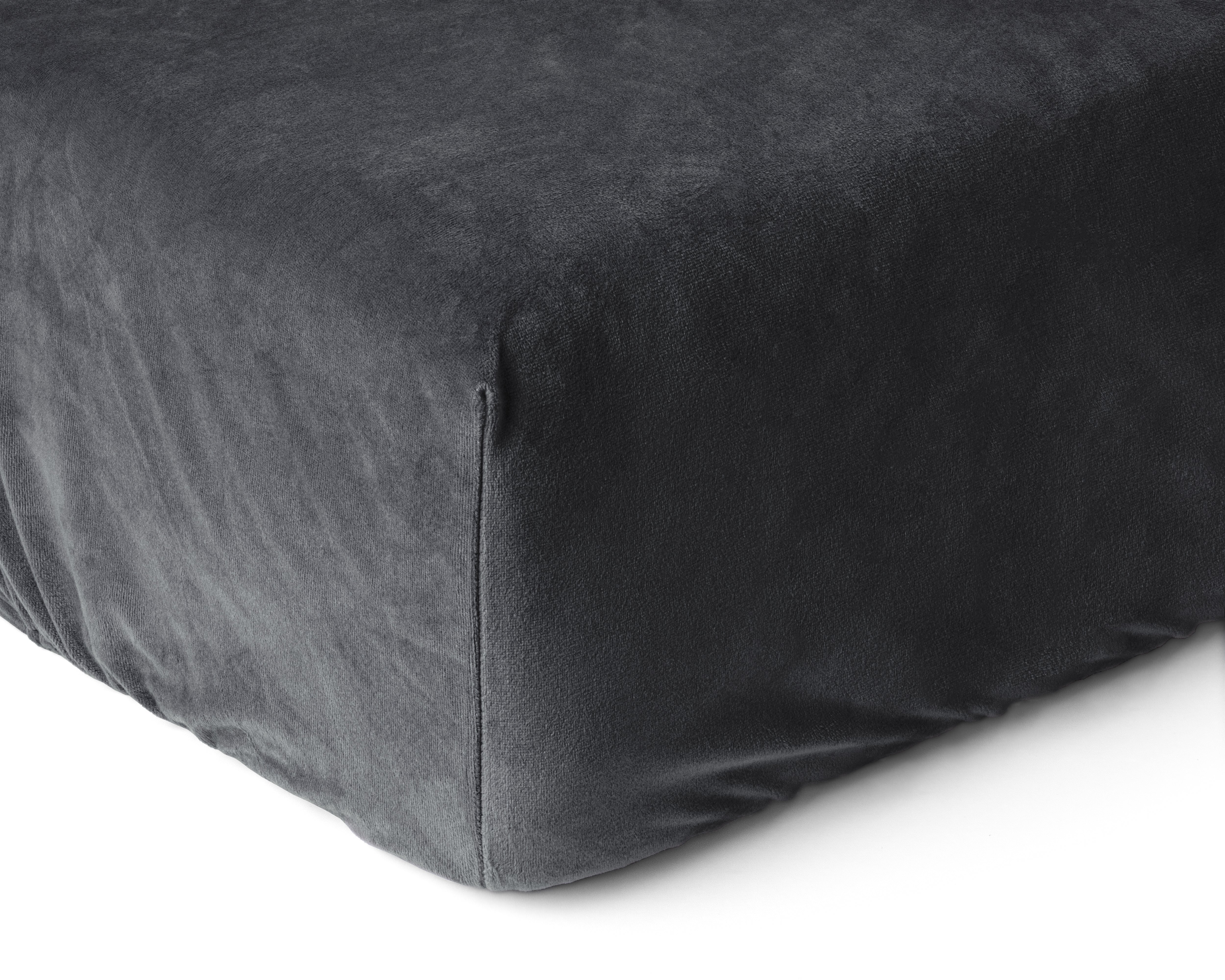 Velvet Hoeslaken Antraciet - Warm voor de winter - Zacht en soepel - Vocht absorberend