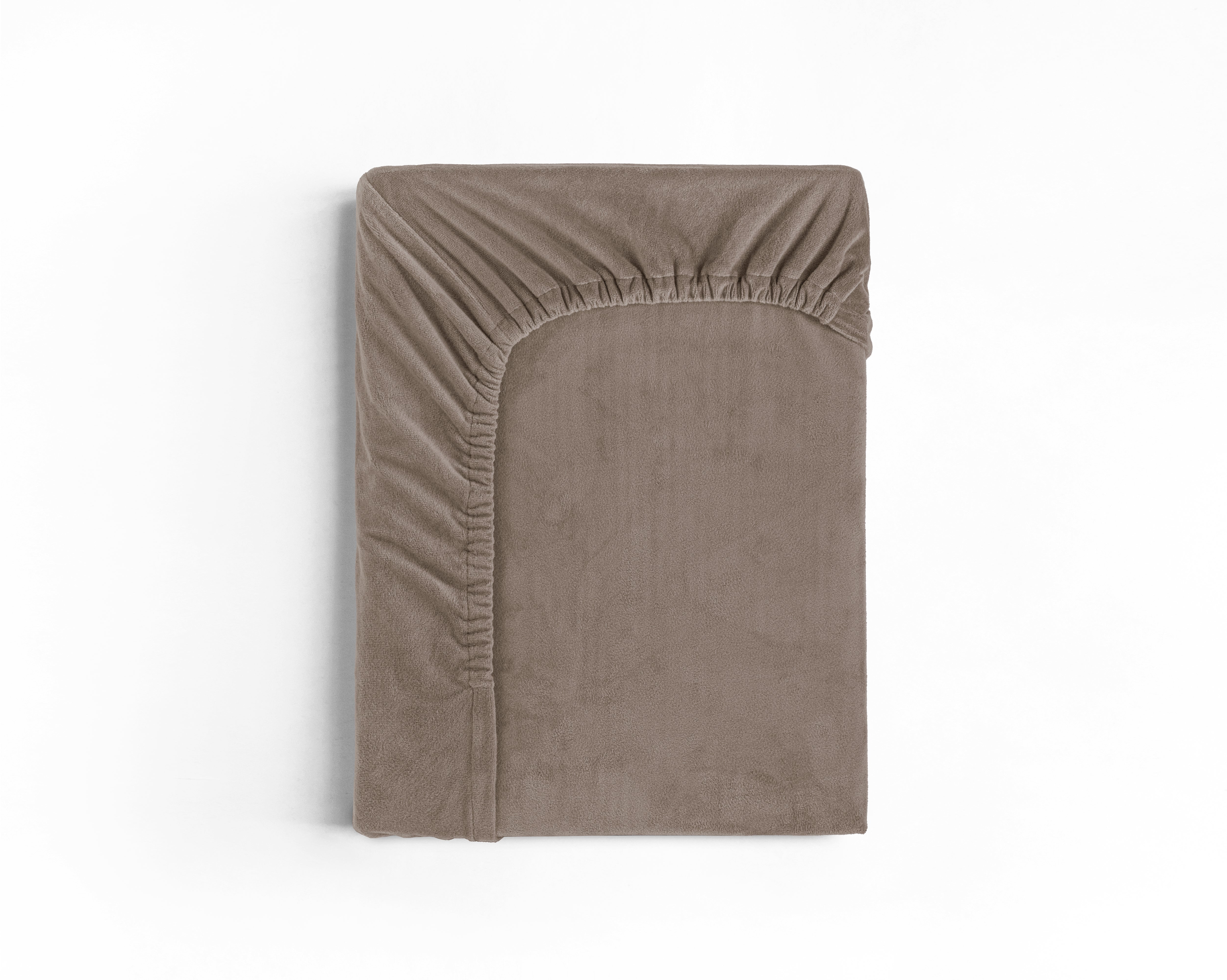 Velvet Hoeslaken Taupe - Warm voor de winter - Zacht en soepel - Vocht absorberend