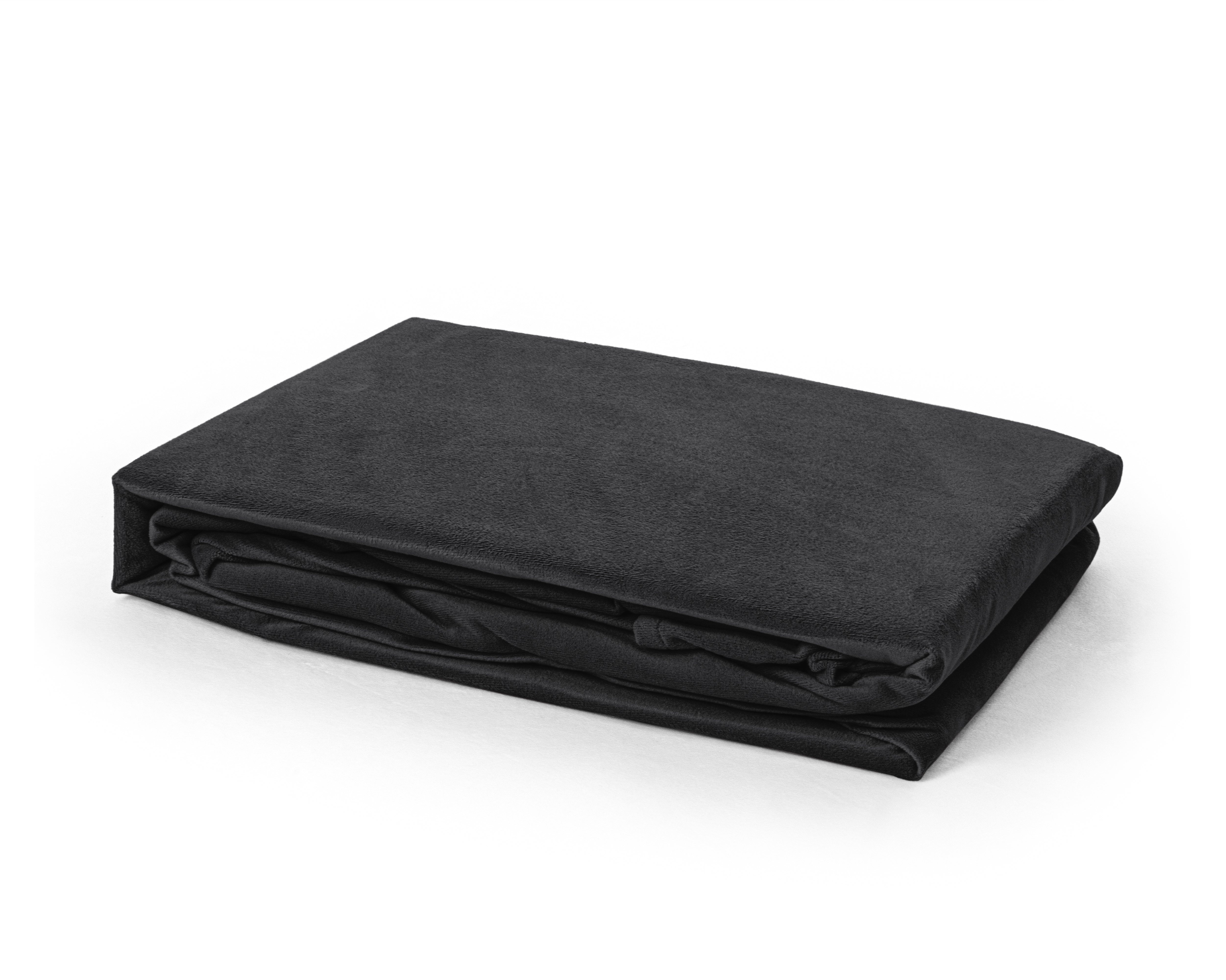 Velvet Fitted Sheet Black - Warm for the winter - Soft and supple - Moisture absorbent