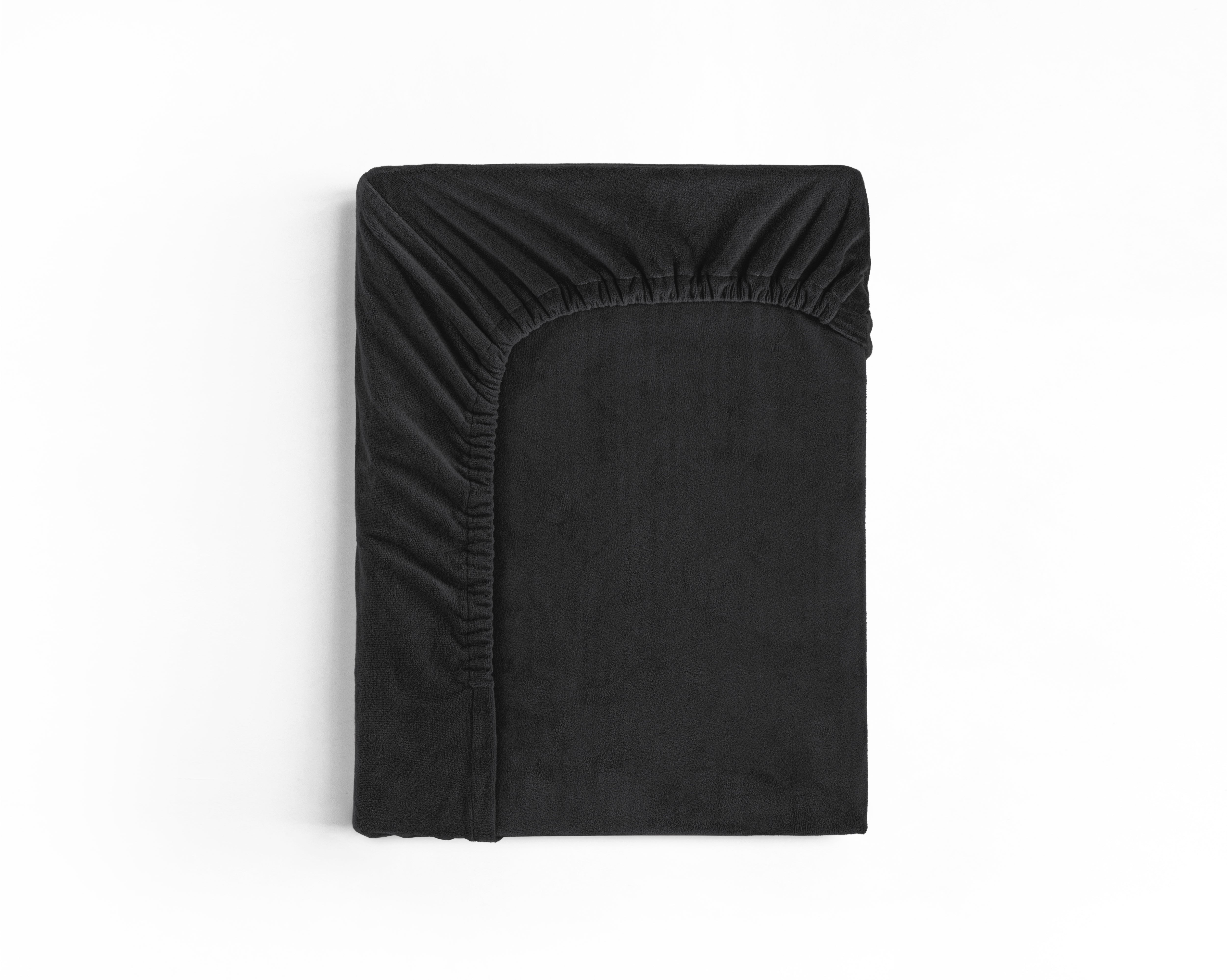 Velvet Fitted Sheet Black - Warm for the winter - Soft and supple - Moisture absorbent