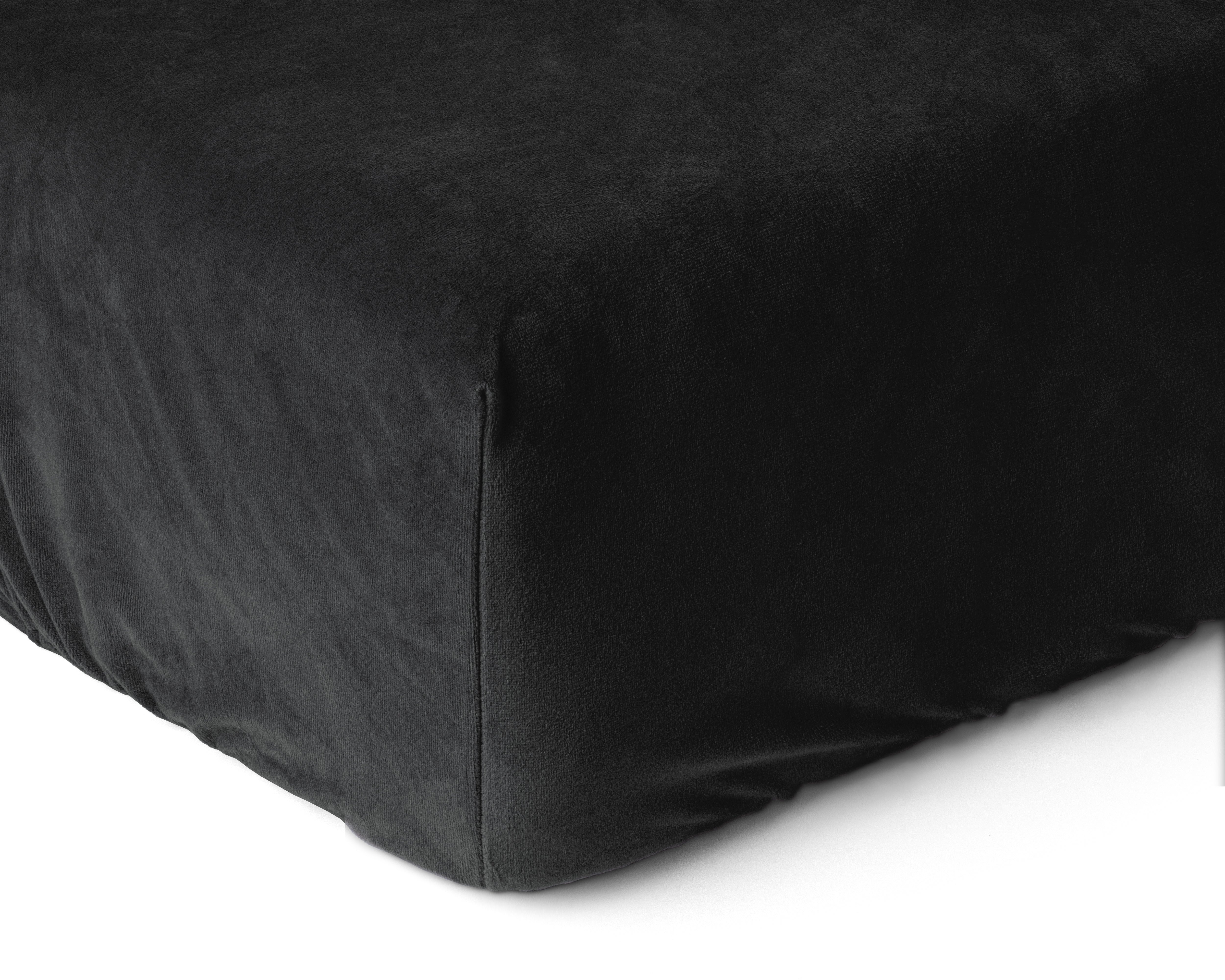 Velvet Fitted Sheet Black - Warm for the winter - Soft and supple - Moisture absorbent