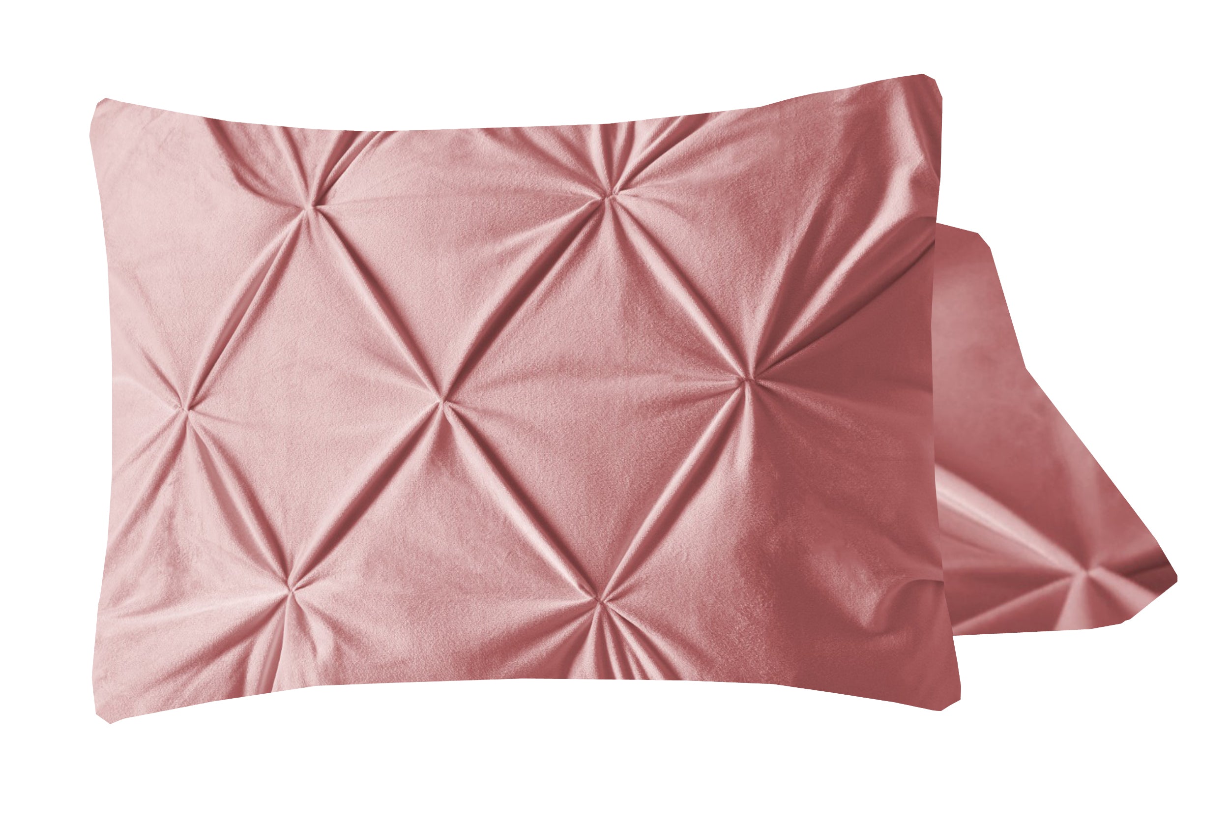 Velvet Pintuck 2pack kussenslopen Roze 60 x 70 - Fluweel zacht - Uni kleur - Luxe verpakt