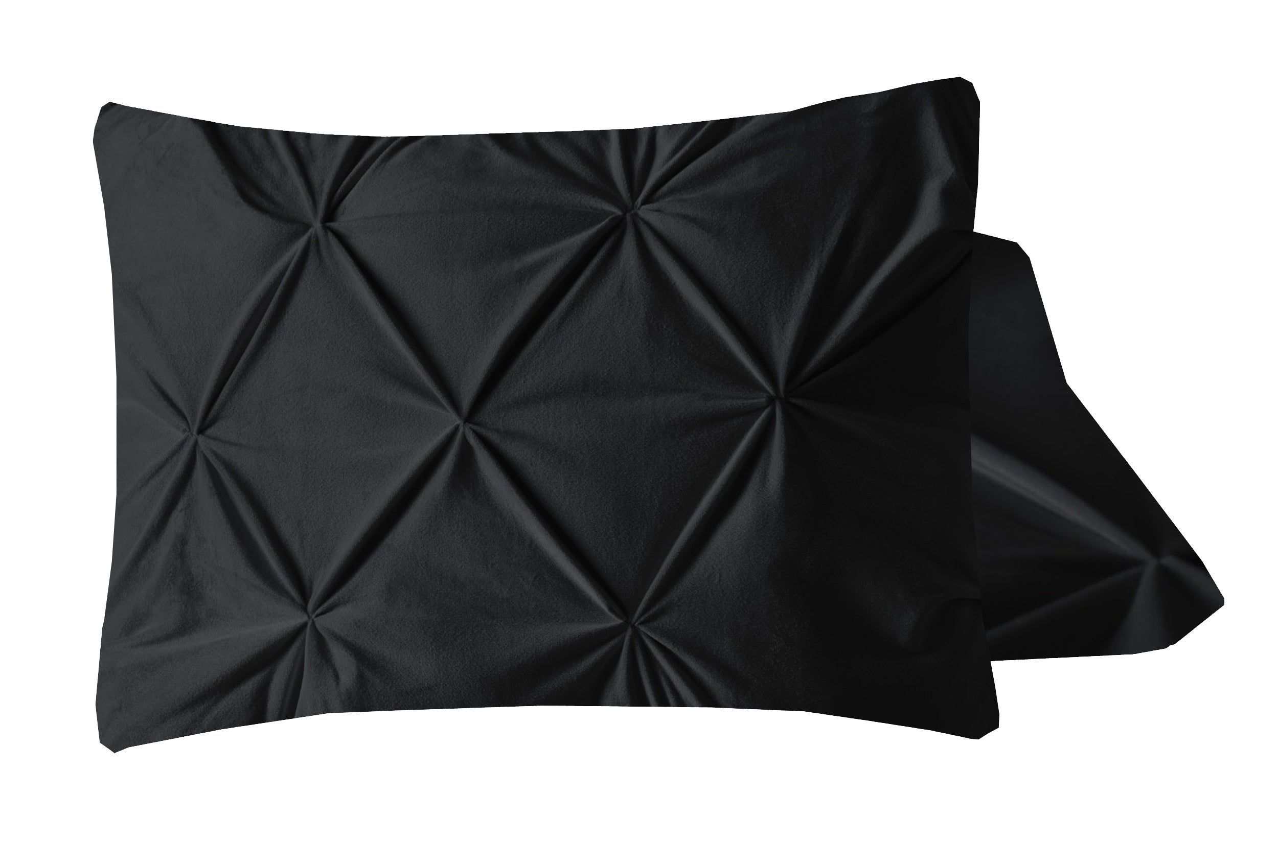 Velvet Pintuck 2-pack pillowcases Black 60 x 70 - Velvet soft - Plain color - Luxuriously packaged