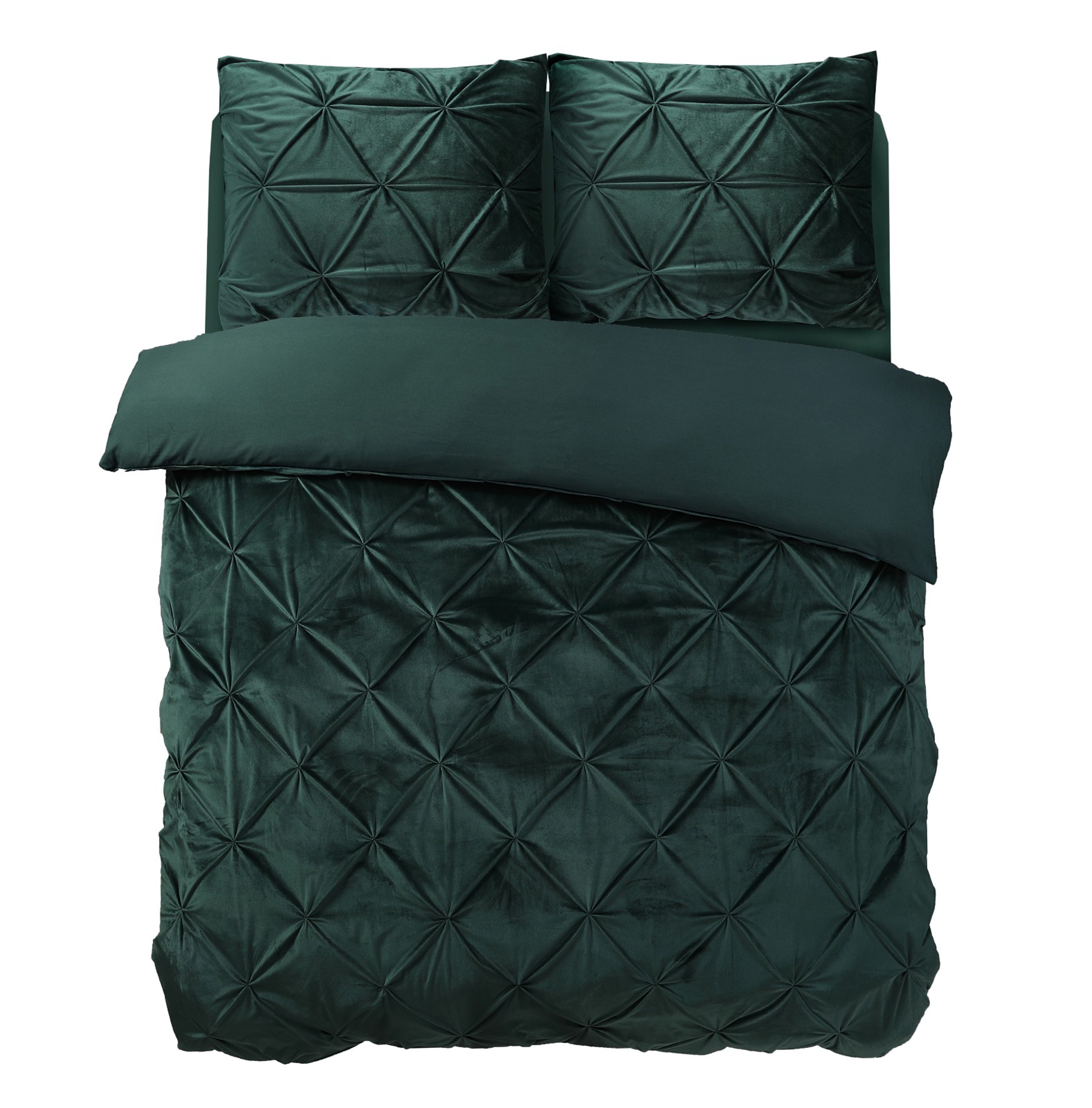 Velvet Pintuck Duvet Cover Green - Velvety soft - Chic design - Luxury packaging