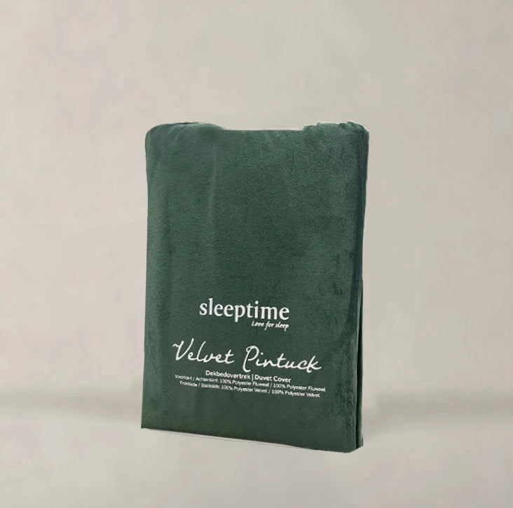 Velvet Pintuck Dekbedovertrek Groen