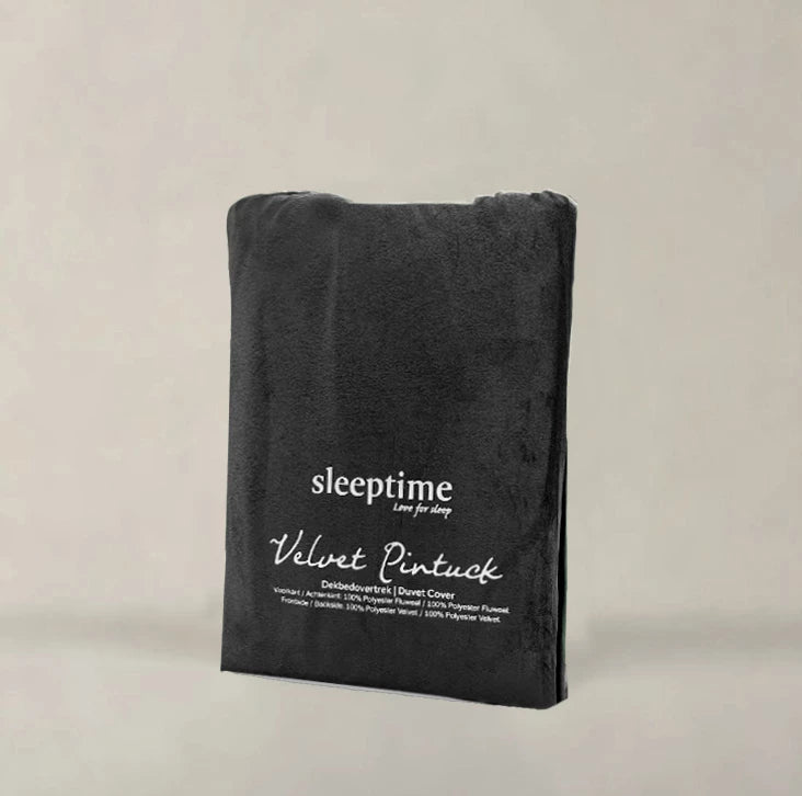 Velvet Pintuck Dekbedovertrek Zwart