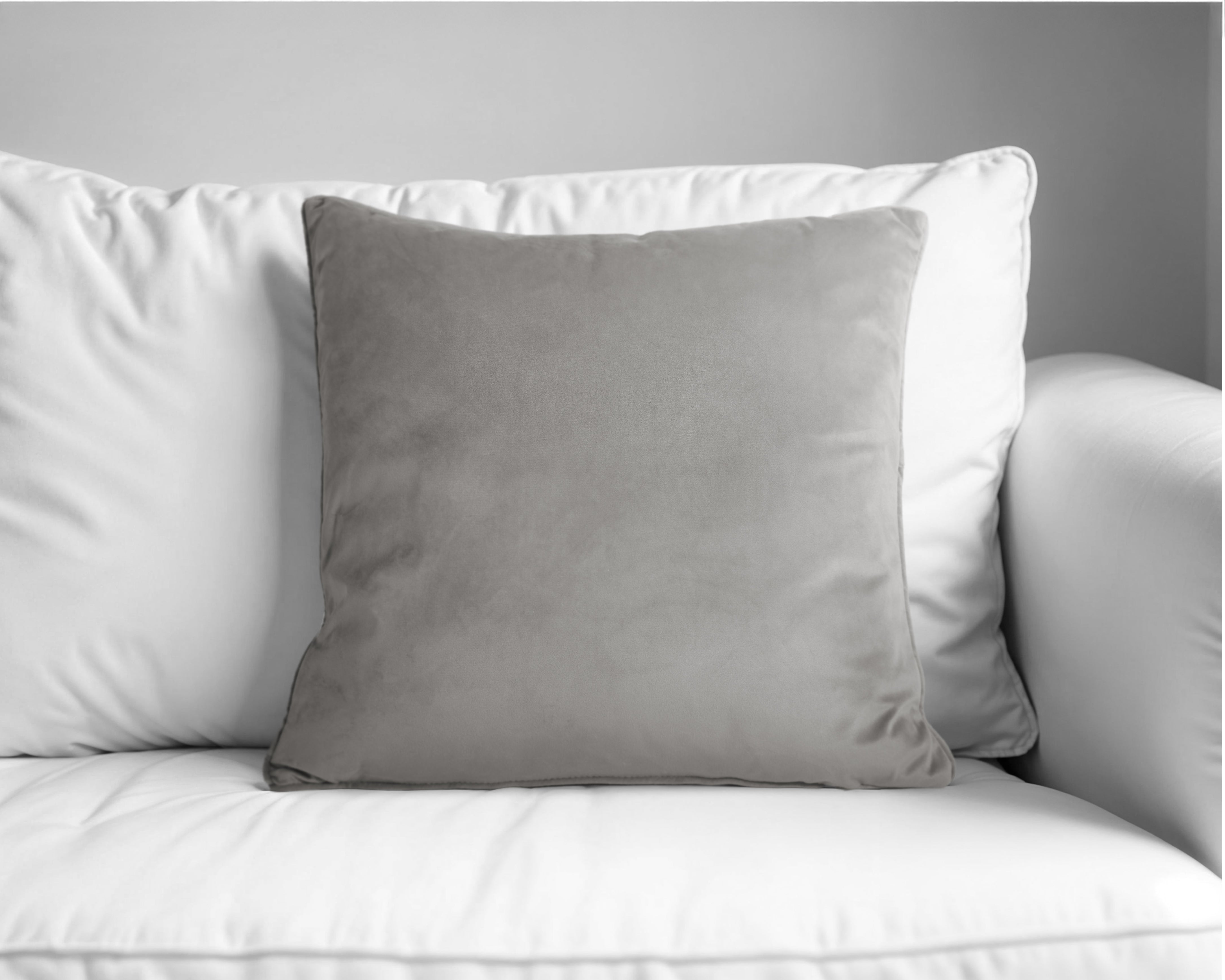 Velvet decorative cushion gray 50 x 50 - Wonderfully soft - Luxurious velvet fabric - Including zipper