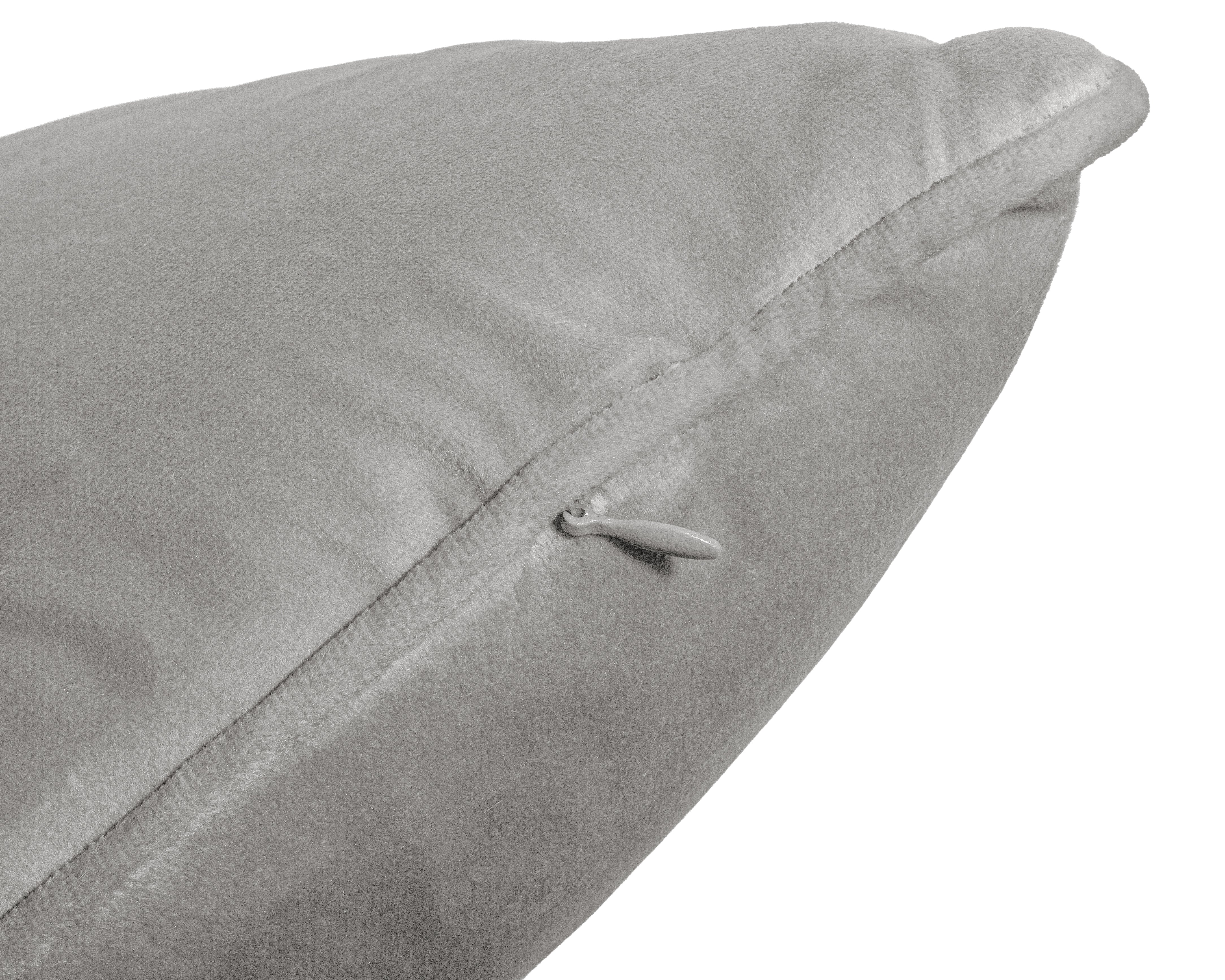 Velvet decorative cushion gray 50 x 50 - Wonderfully soft - Luxurious velvet fabric - Including zipper