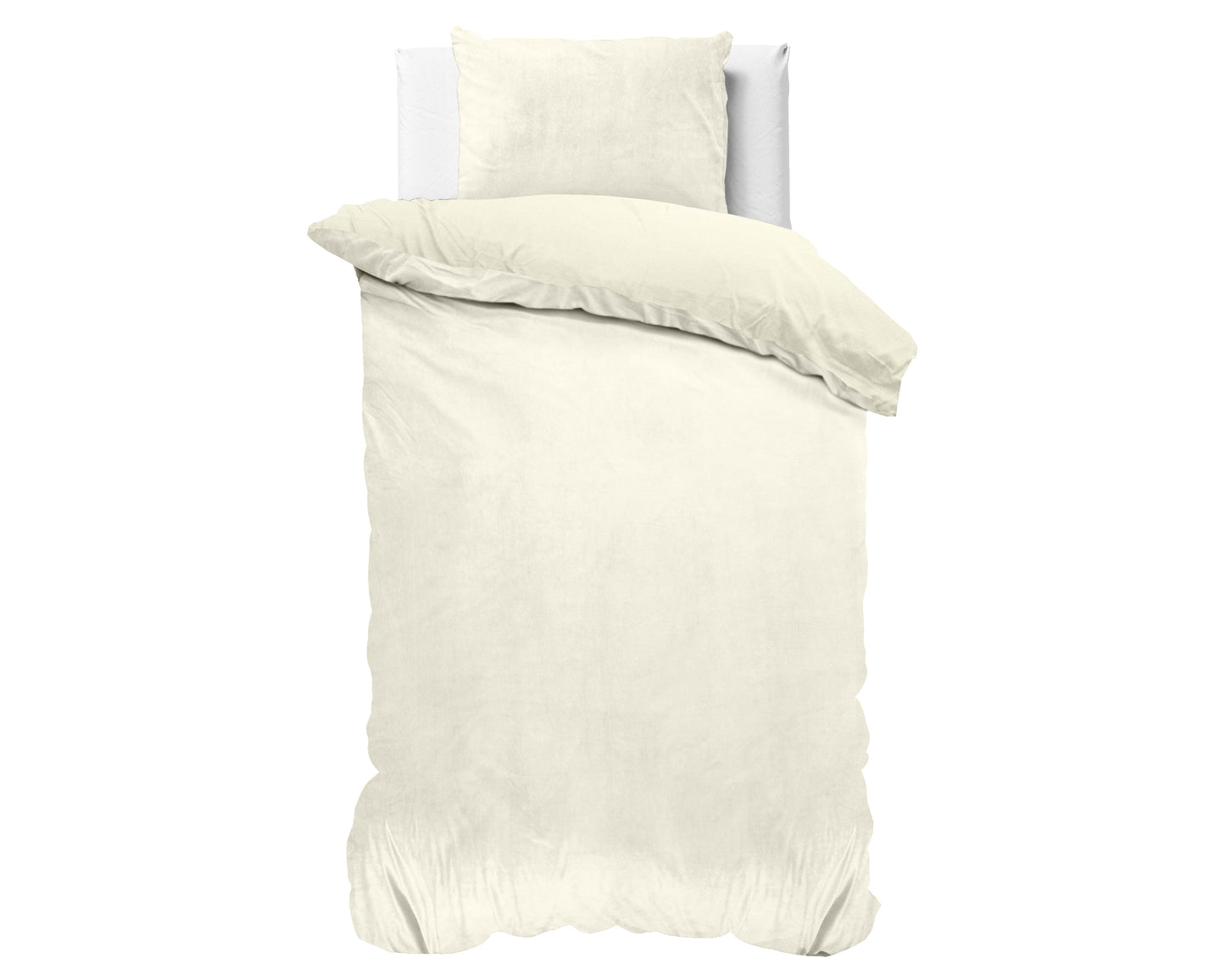 Velvet Uni Dekbedovertrek Creme - Fluweel zacht - Anti-allergisch - Luxe verpakt