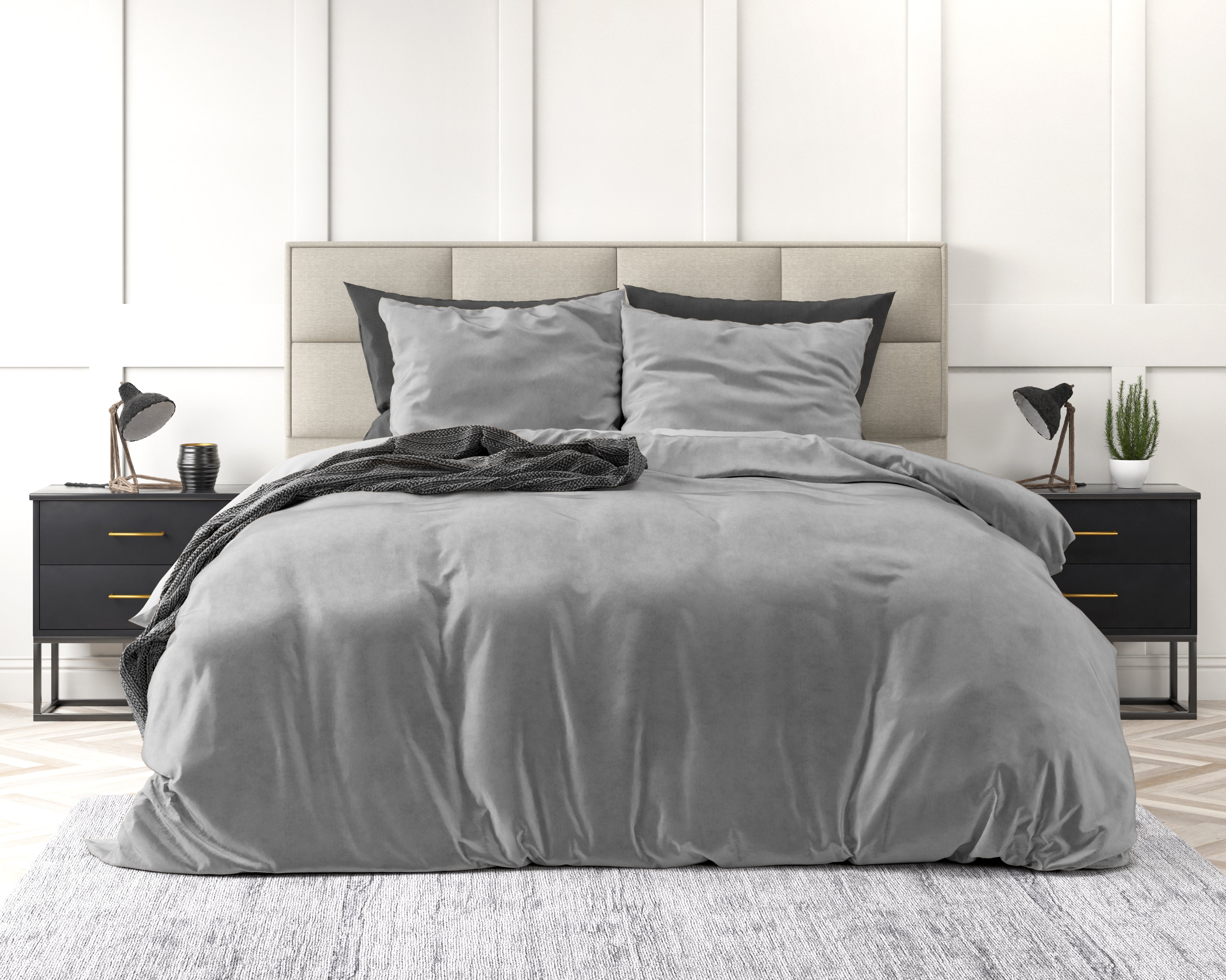 Velvet Uni Duvet Cover Gray - Velvet soft - Anti-allergic - Luxuriously packaged