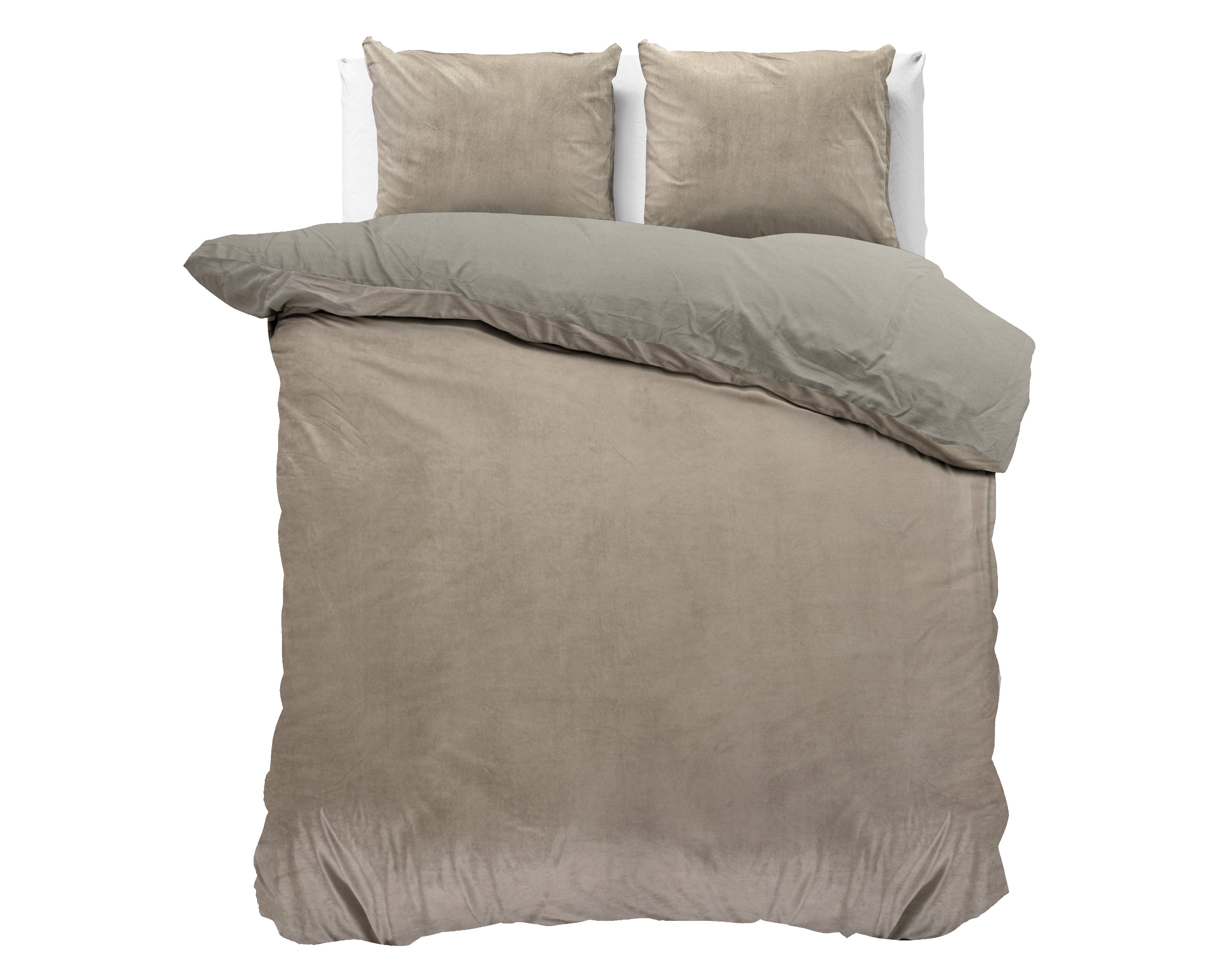 Velvet Uni Duvet Cover Taupe/Grey - Velvet soft - Anti-allergic - Luxuriously packaged