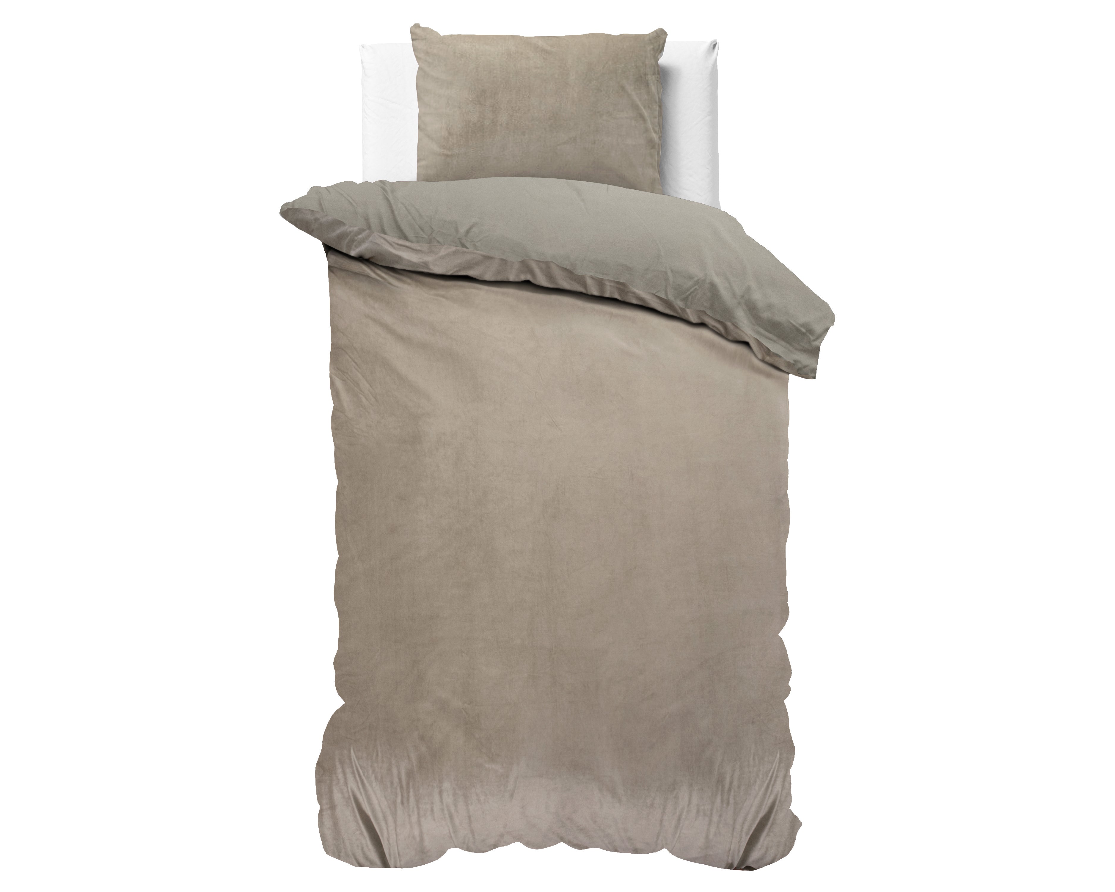 Velvet Uni Duvet Cover Taupe/Grey - Velvet soft - Anti-allergic - Luxuriously packaged