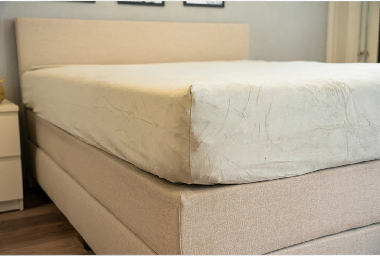 Velvet Velour Fitted Sheet Silver Grey | Luxury & Comfort for Mattresses up to 40 cm