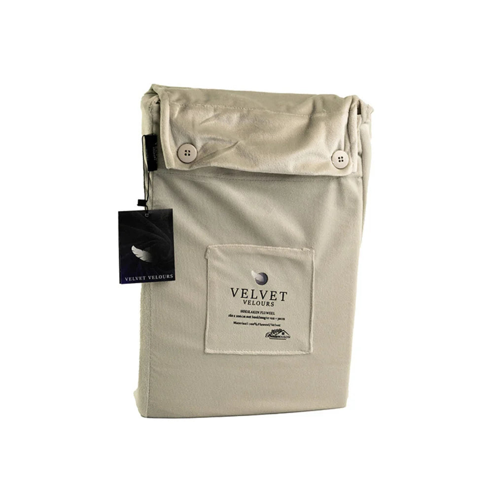 Velvet Velour Fitted Sheet Silver Grey | Luxury & Comfort for Mattresses up to 40 cm