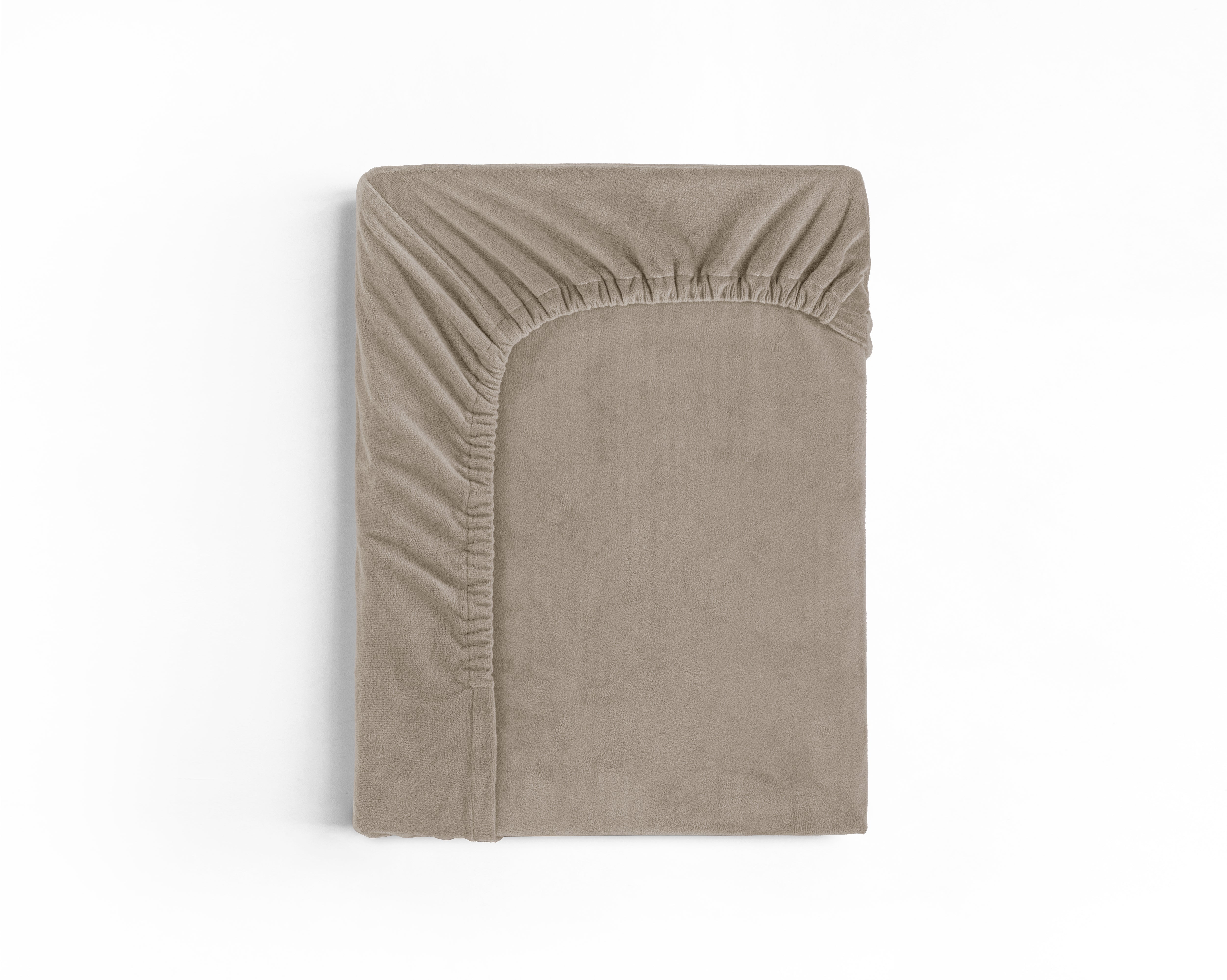 Velvet hoeslaken Taupe/Grijs - Warm voor de winter - Zacht en soepel - Vocht absorberend