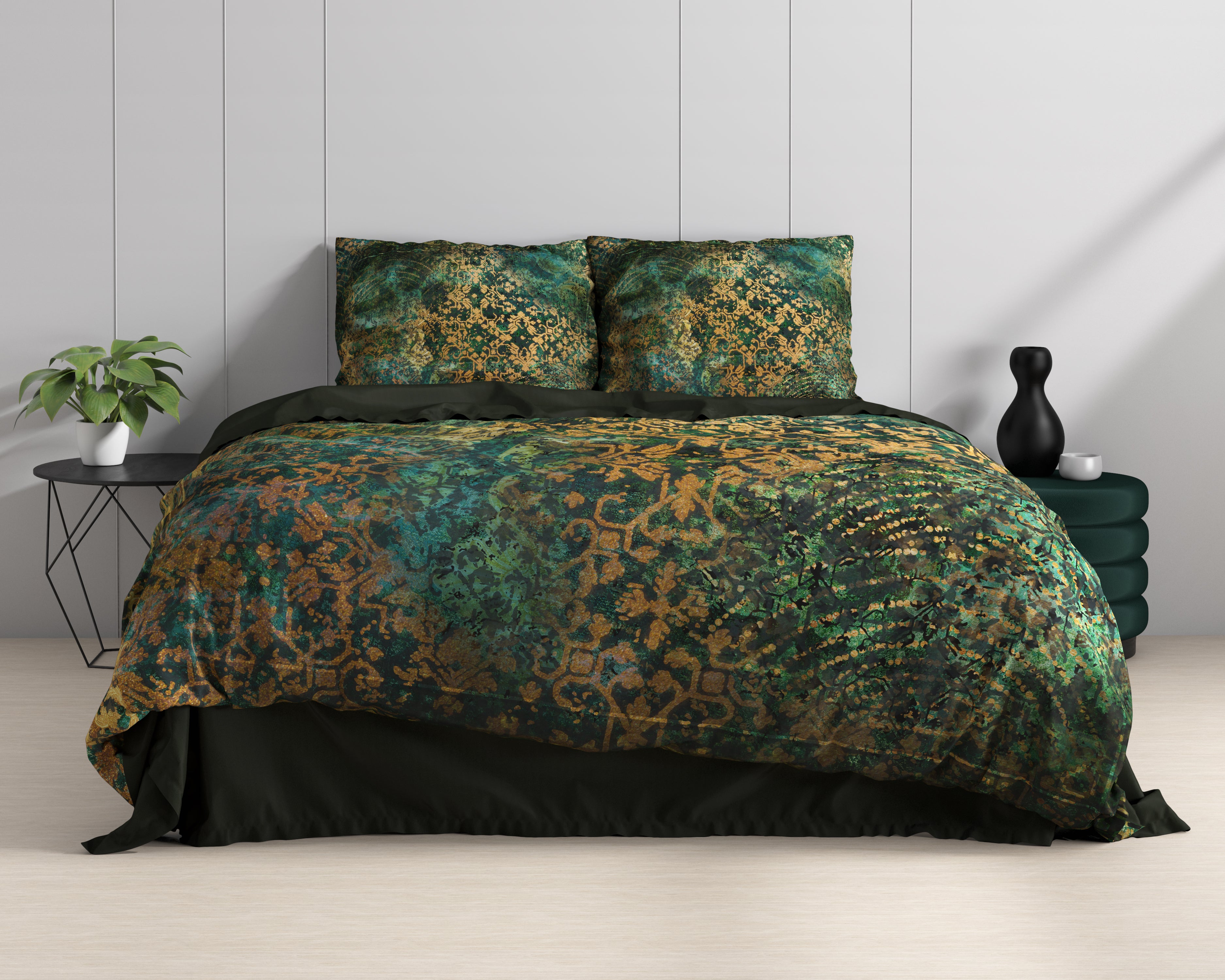 Venni Green Duvet Cover - Luxury Satin - High Quality - Trendy Prints