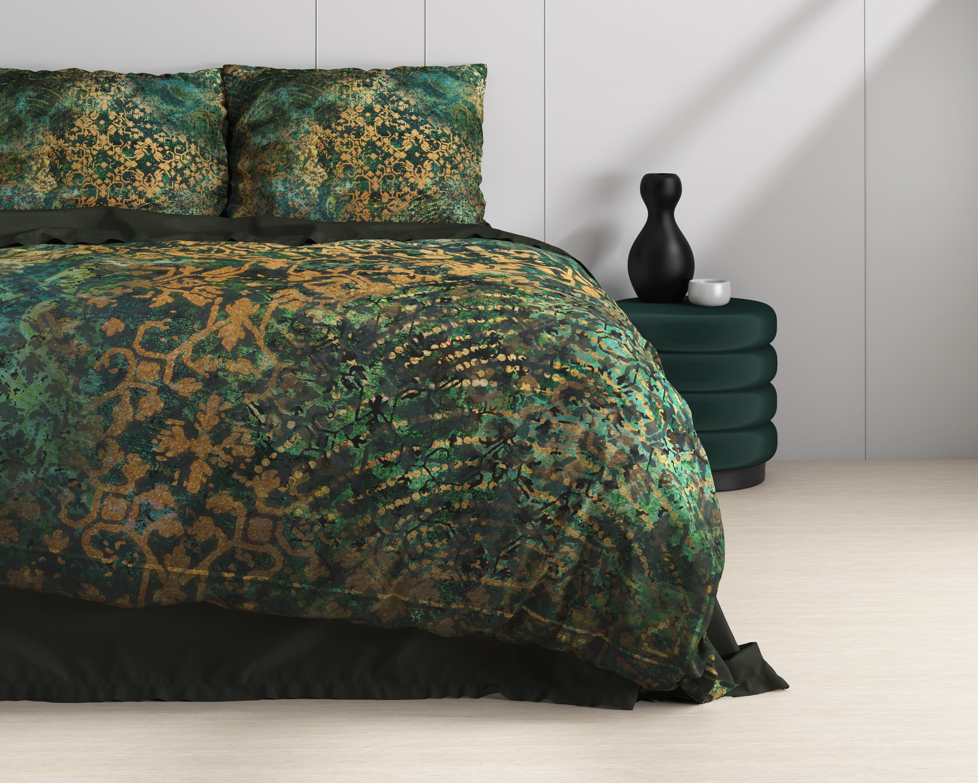 Venni Green Duvet Cover - Luxury Satin - High Quality - Trendy Prints