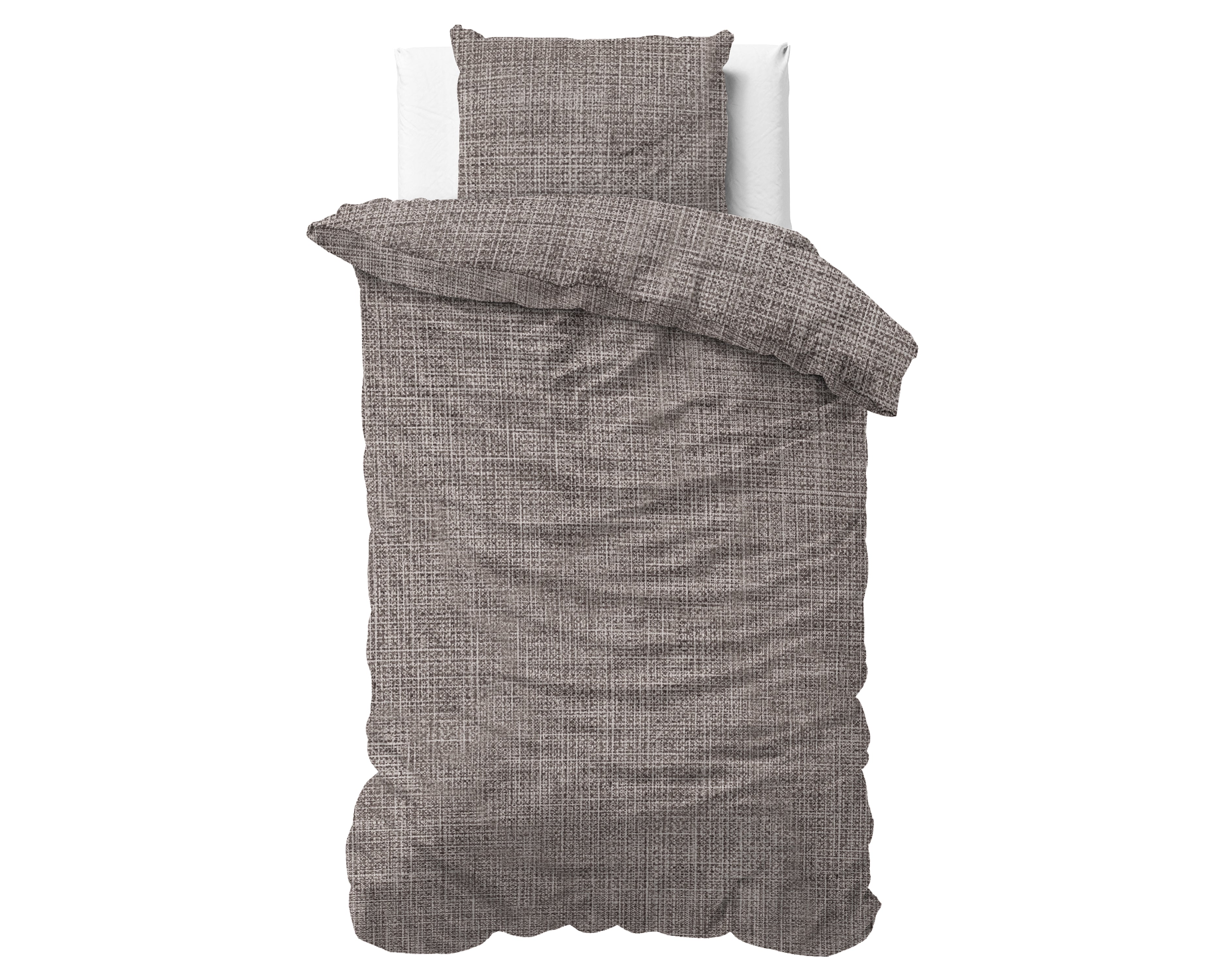 Vintage Dekbedovertrek - Bruin/Taupe - 100% Katoen