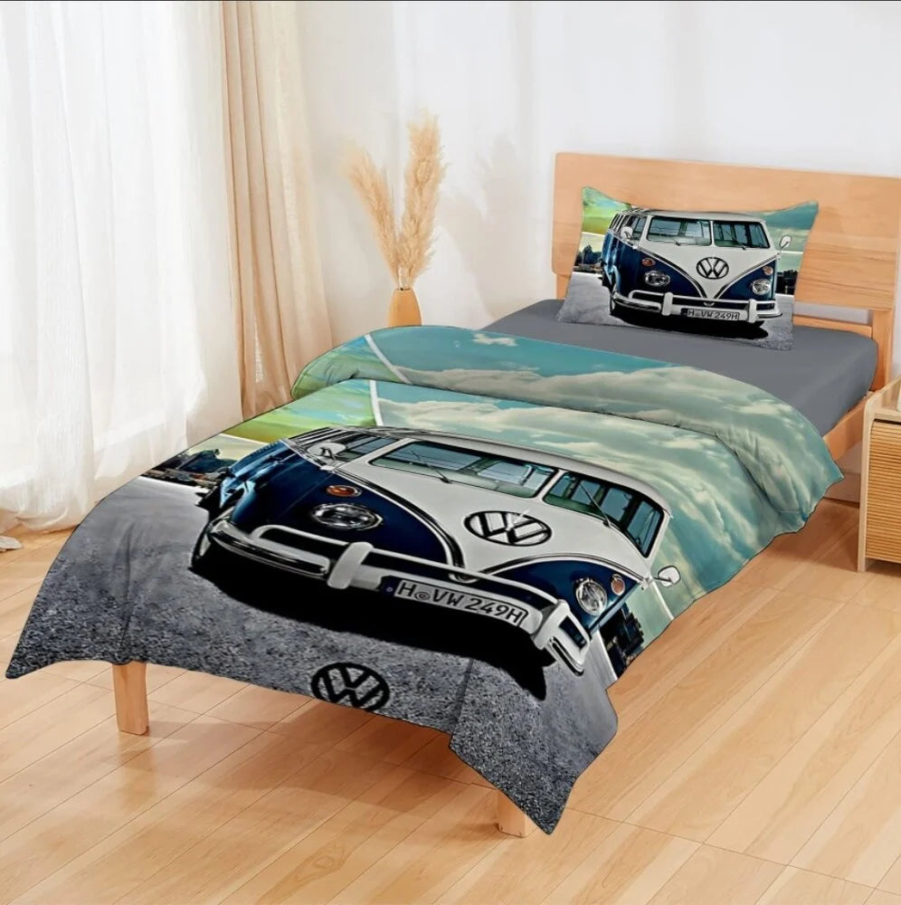 Volkswagen Van Duvet Cover – Retro Style in Luxury Cotton Satin
