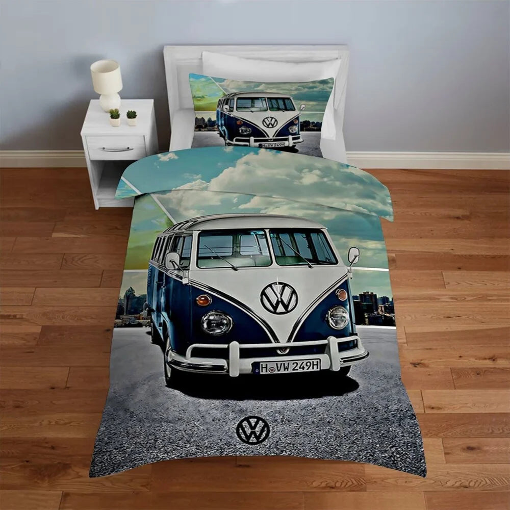 Volkswagen Van Duvet Cover – Retro Style in Luxury Cotton Satin