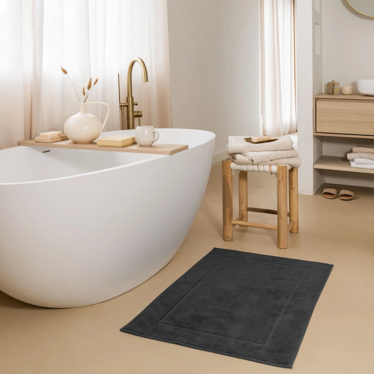Walra Badmat Forever Beauty - Antraciet - 60 x 100 cm - 100% Katoen