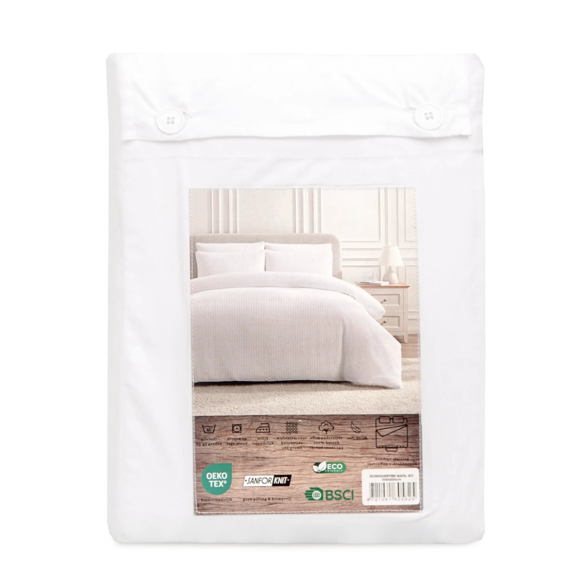 Waffle Fabric Duvet Cover White | 100% Cotton | Luxury and Comfort for Your Bedroom