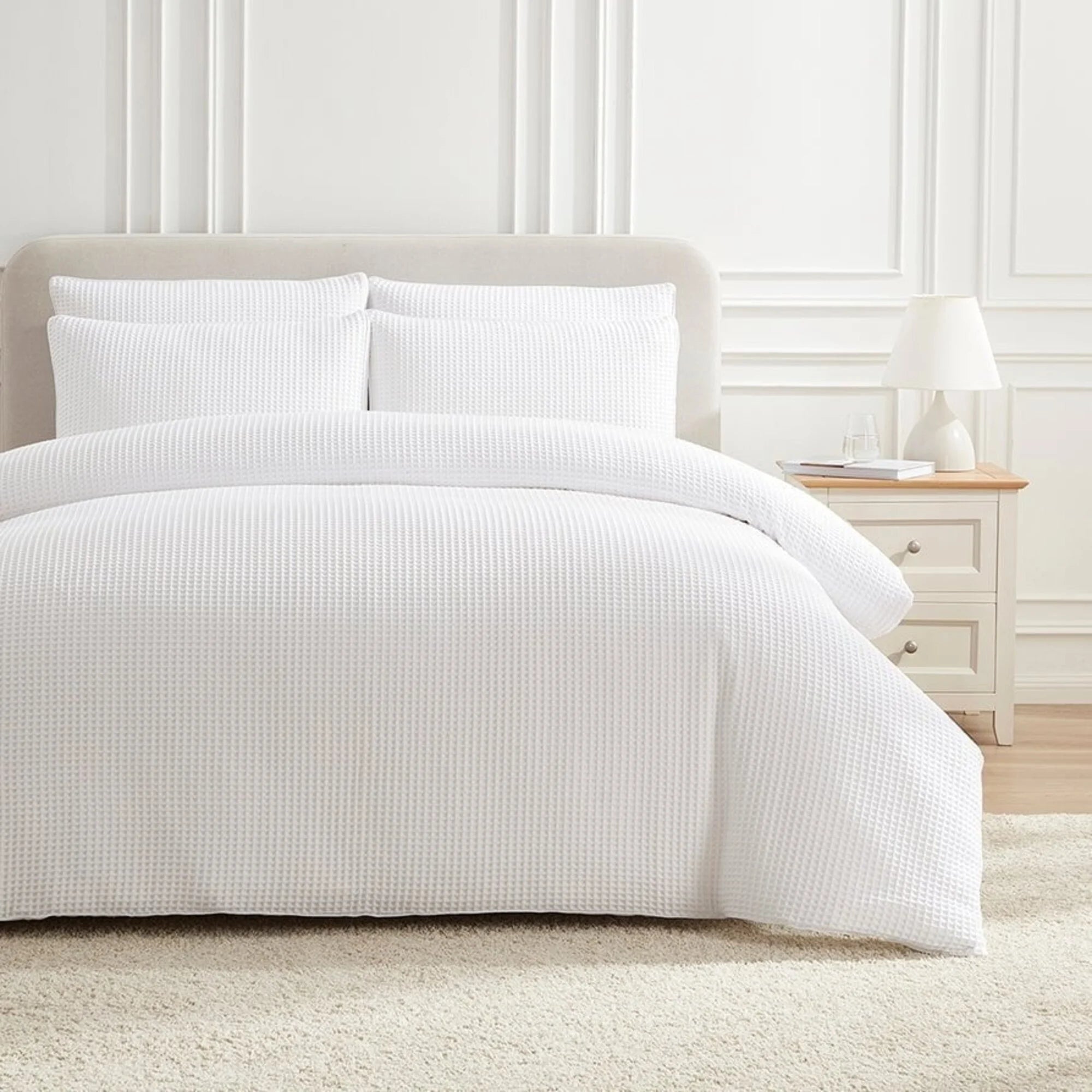 Waffle Fabric Duvet Cover White | 100% Cotton | Luxury and Comfort for Your Bedroom
