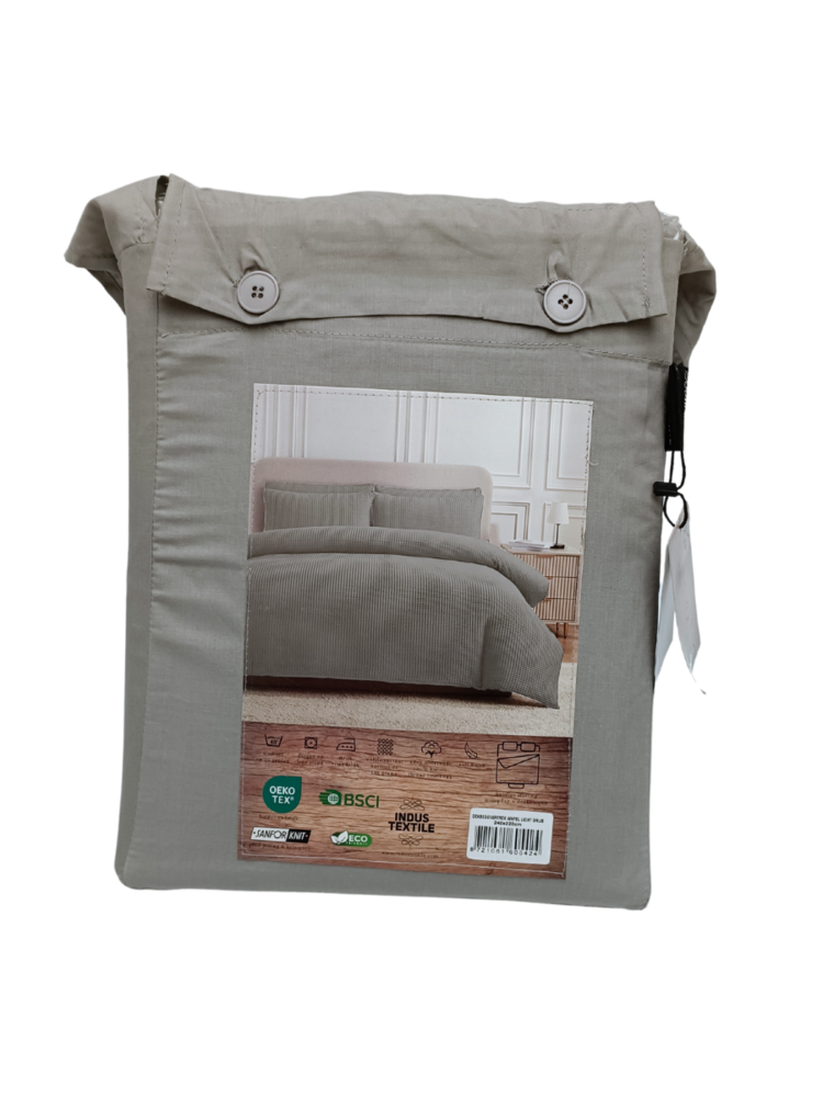 Wafelstof Dekbedovertrek Grijs - Luxe, 100% Katoen | Comfortabel & Ademend