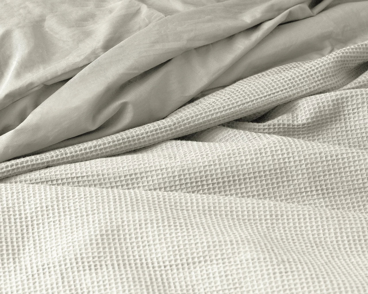 Waffle Dekbedovertrek - Beige - 100% Katoen Percale